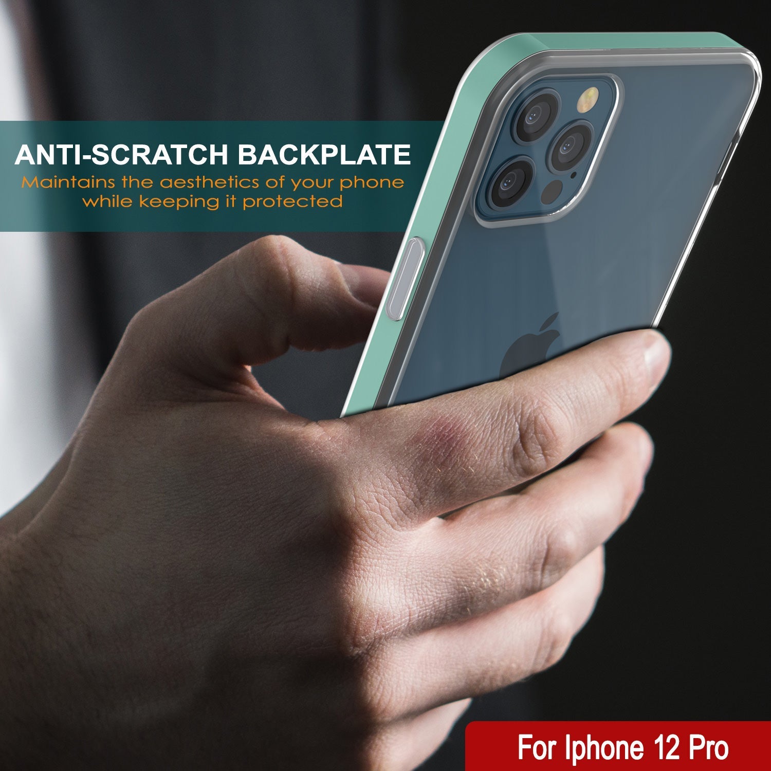 Capa para iPhone 12 Pro, PUNKcase [Série LUCID 3.0] [Ajuste Slim] Capa Protetora com Protetor de Tela Integrado [Verde-azulado]