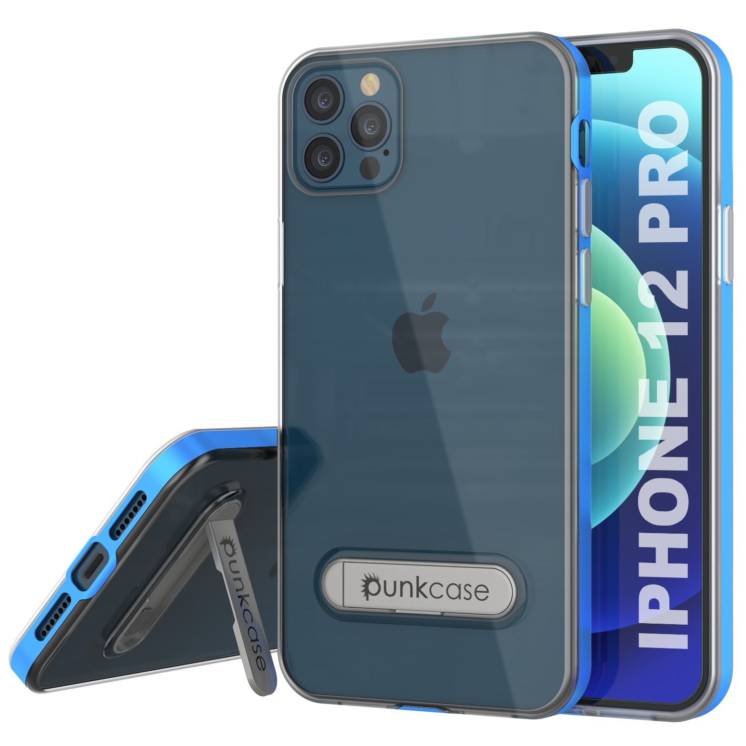 Capa para iPhone 12 Pro, PUNKcase [Série LUCID 3.0] [Ajuste Slim] Capa protetora com protetor de tela integrado [Azul]