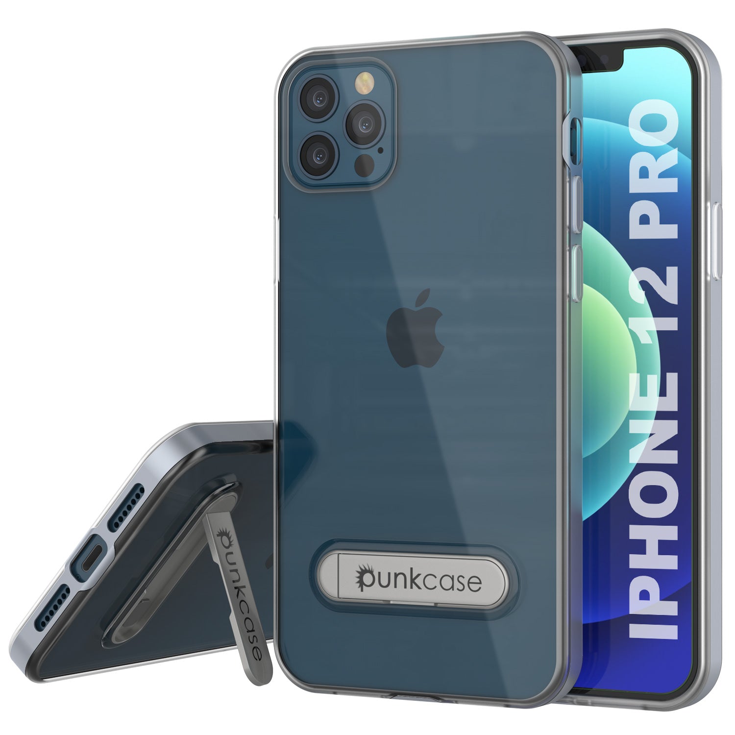 Capa para iPhone 12 Pro, PUNKcase [Série LUCID 3.0] [Ajuste Slim] Capa Protetora com Protetor de Tela Integrado [Prateado]