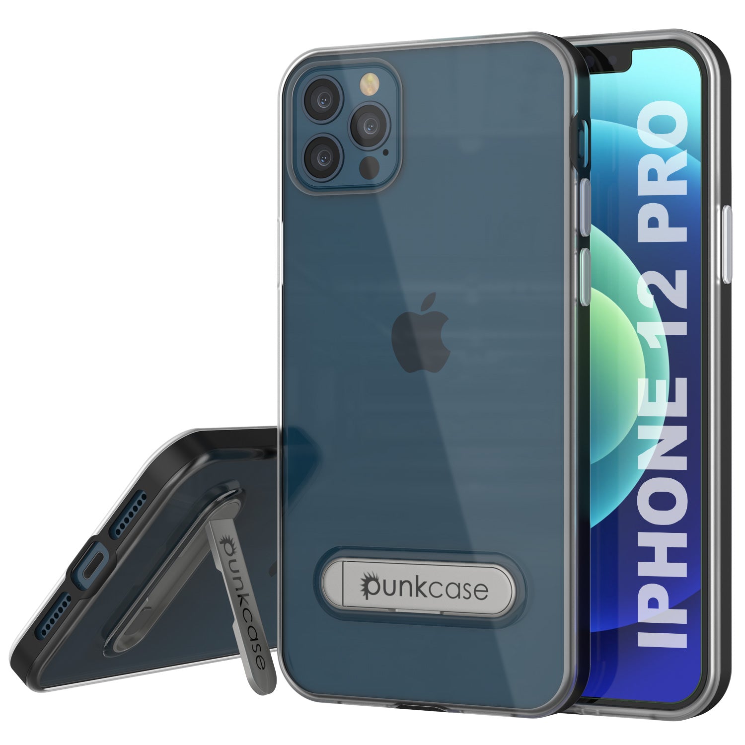 Capa para iPhone 12 Pro, PUNKcase [Série LUCID 3.0] [Ajuste Slim] Capa protetora com protetor de tela integrado [preto]