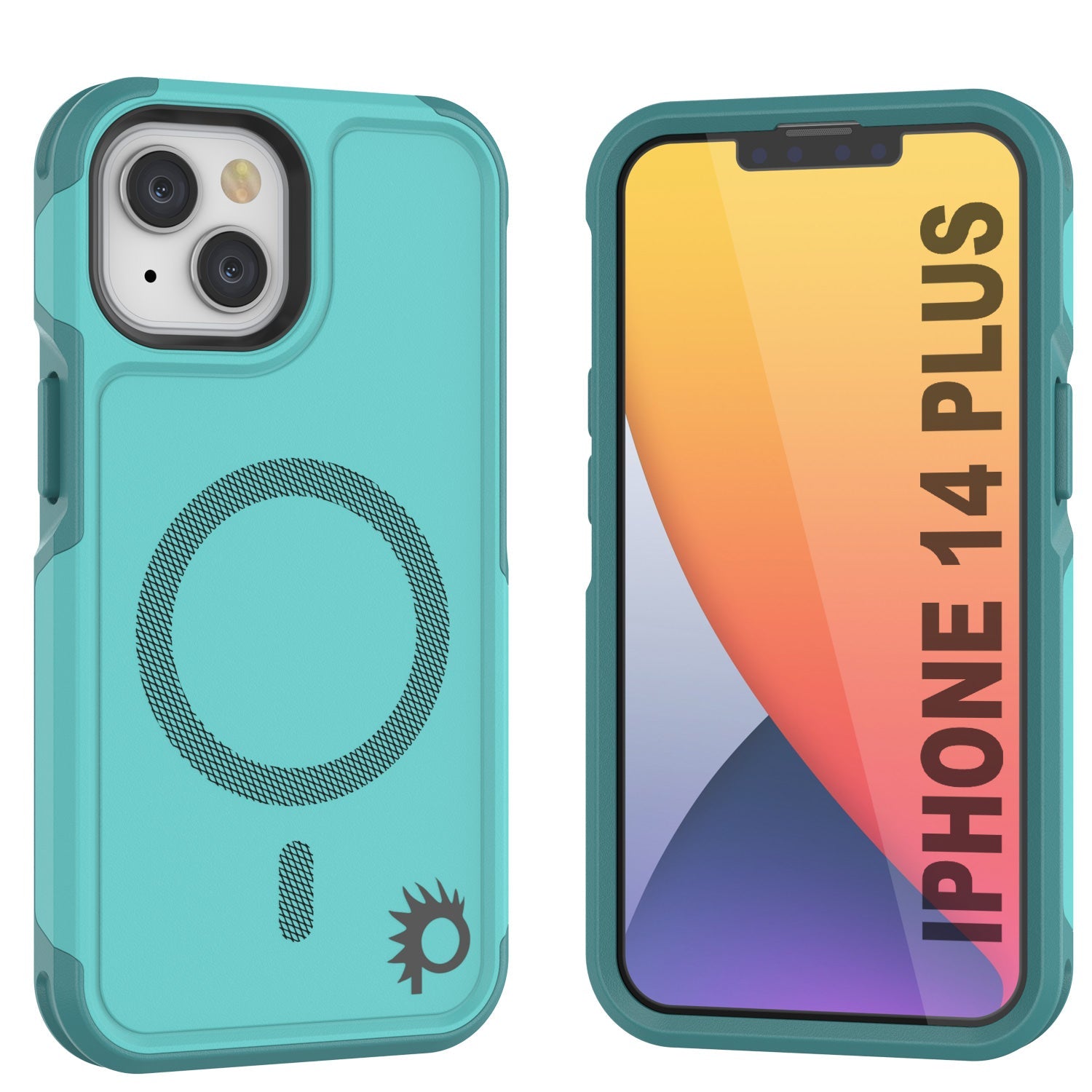 Capa PunkCase para iPhone 14 Plus, [Série Spartan 2.0] Capa Resistente Transparente com Protetor de Tela Embutido [Azul]