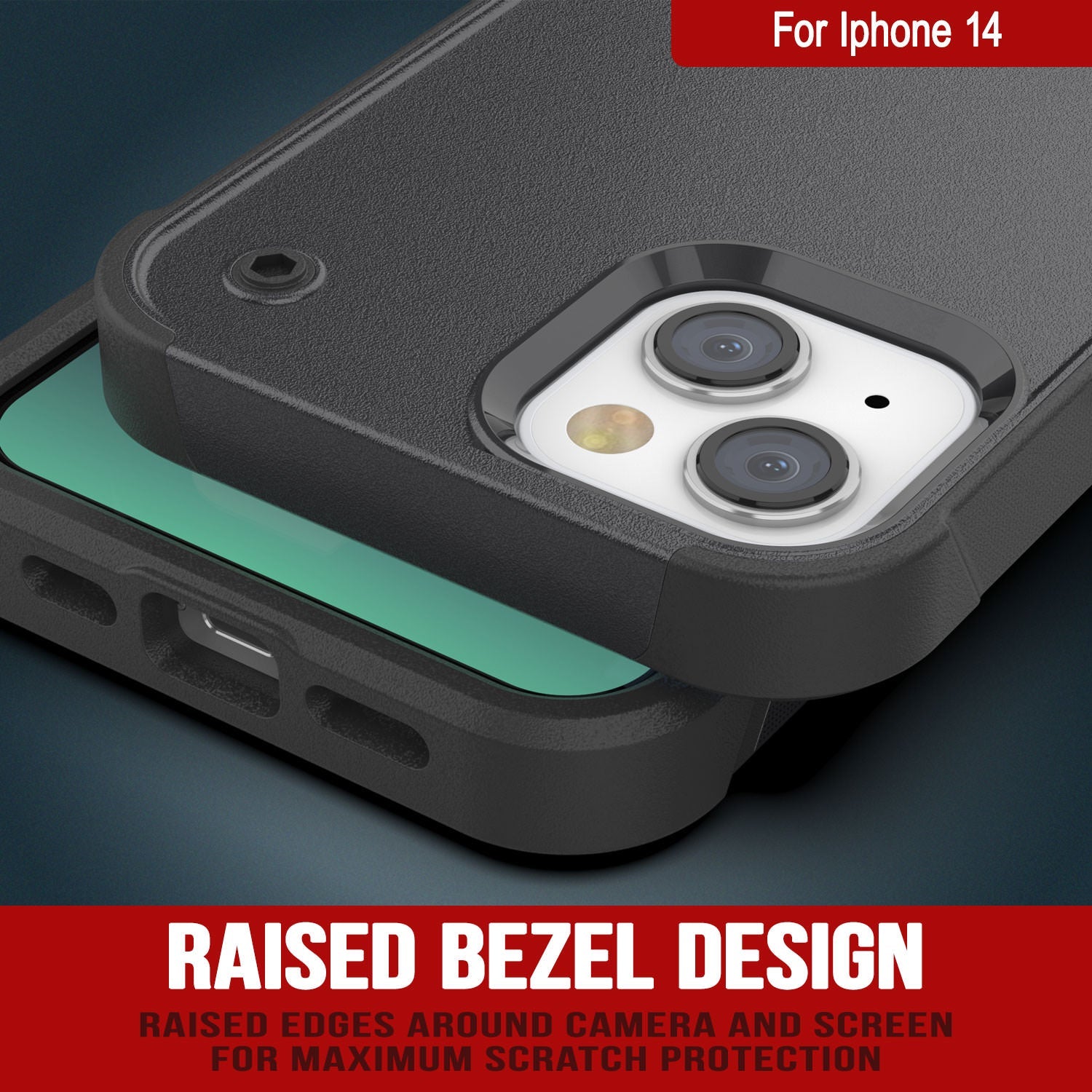 Capa Punkcase para iPhone 14 [Série Reliance] Cobertura Híbrida Protetora de Grau Militar Com Suporte Incorporado [Cinza-Preto]