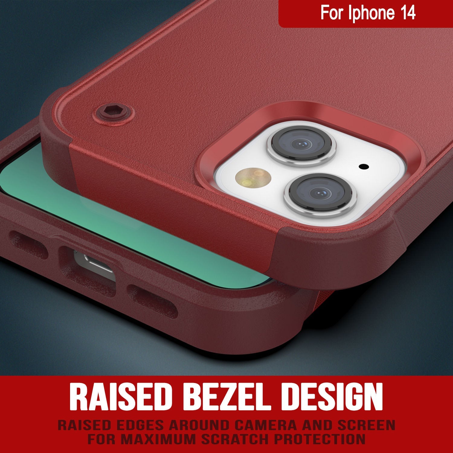 Capa Punkcase iPhone 14 [Série Reliance] Capa Híbrida Protetora de Grau Militar com Suporte Incorporado [Vermelho-Rosa]