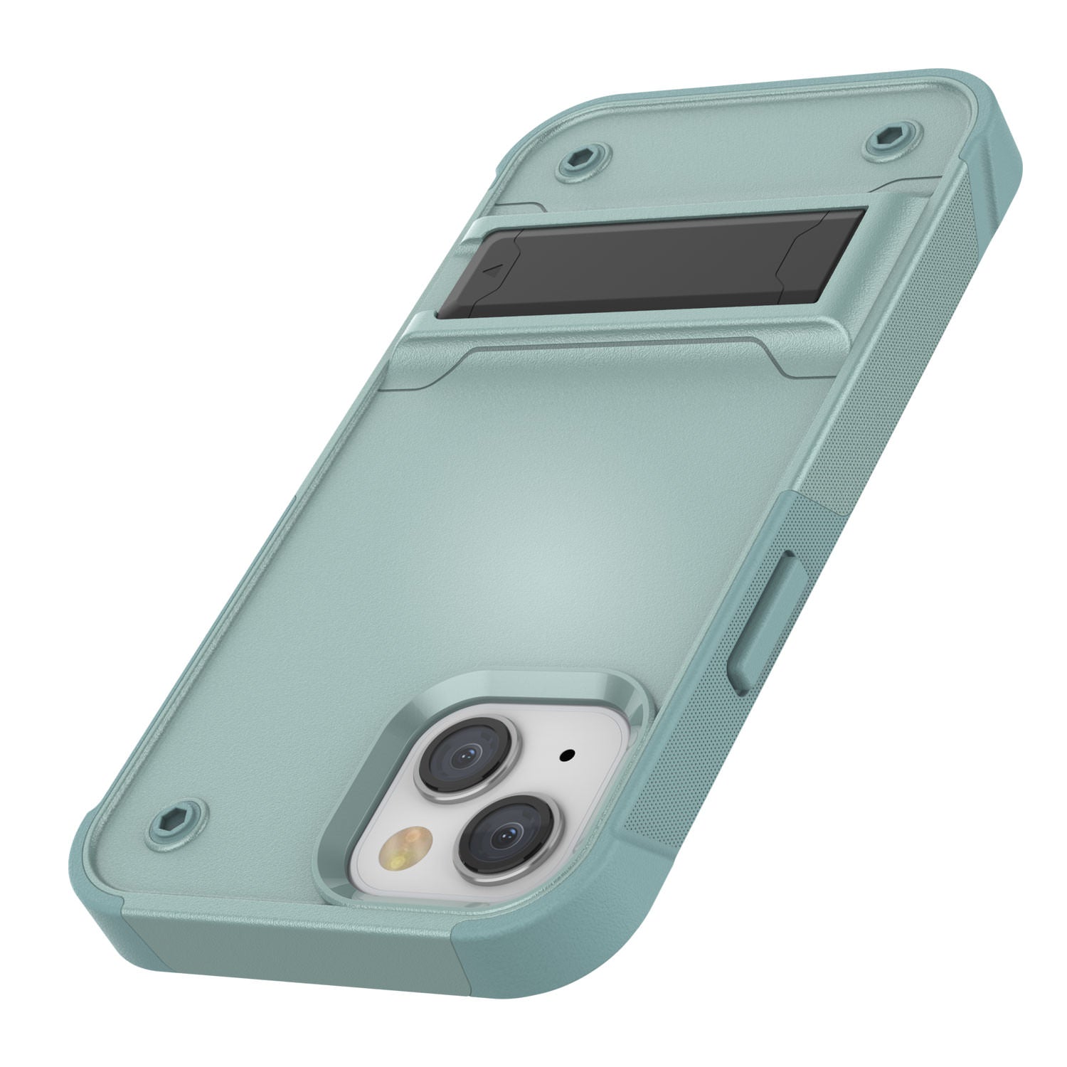 Capa Punkcase para iPhone 14 [Série Reliance] Capa Híbrida Protetora de Grau Militar com Suporte Incorporado [Verde]