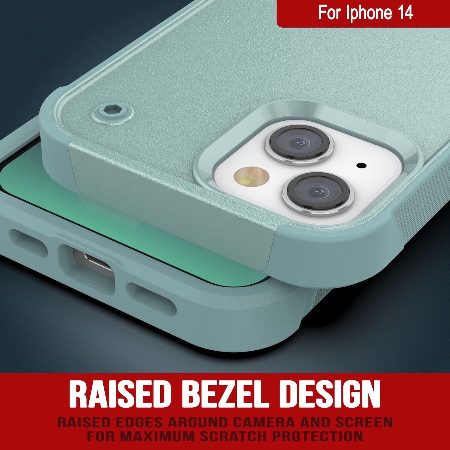 Capa Punkcase para iPhone 14 [Série Reliance] Capa Híbrida Protetora de Grau Militar com Suporte Incorporado [Verde]