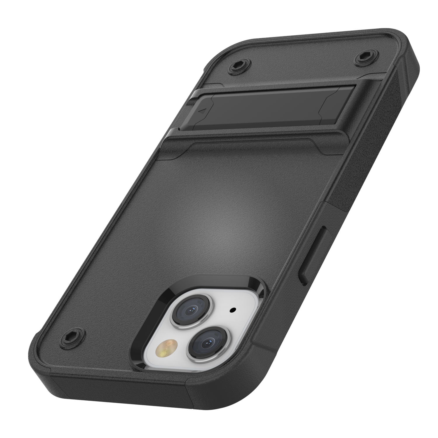 Capa Punkcase iPhone 14 [Série Reliance] Capa Híbrida Protetora de Grau Militar com Suporte Incorporado [Preto]
