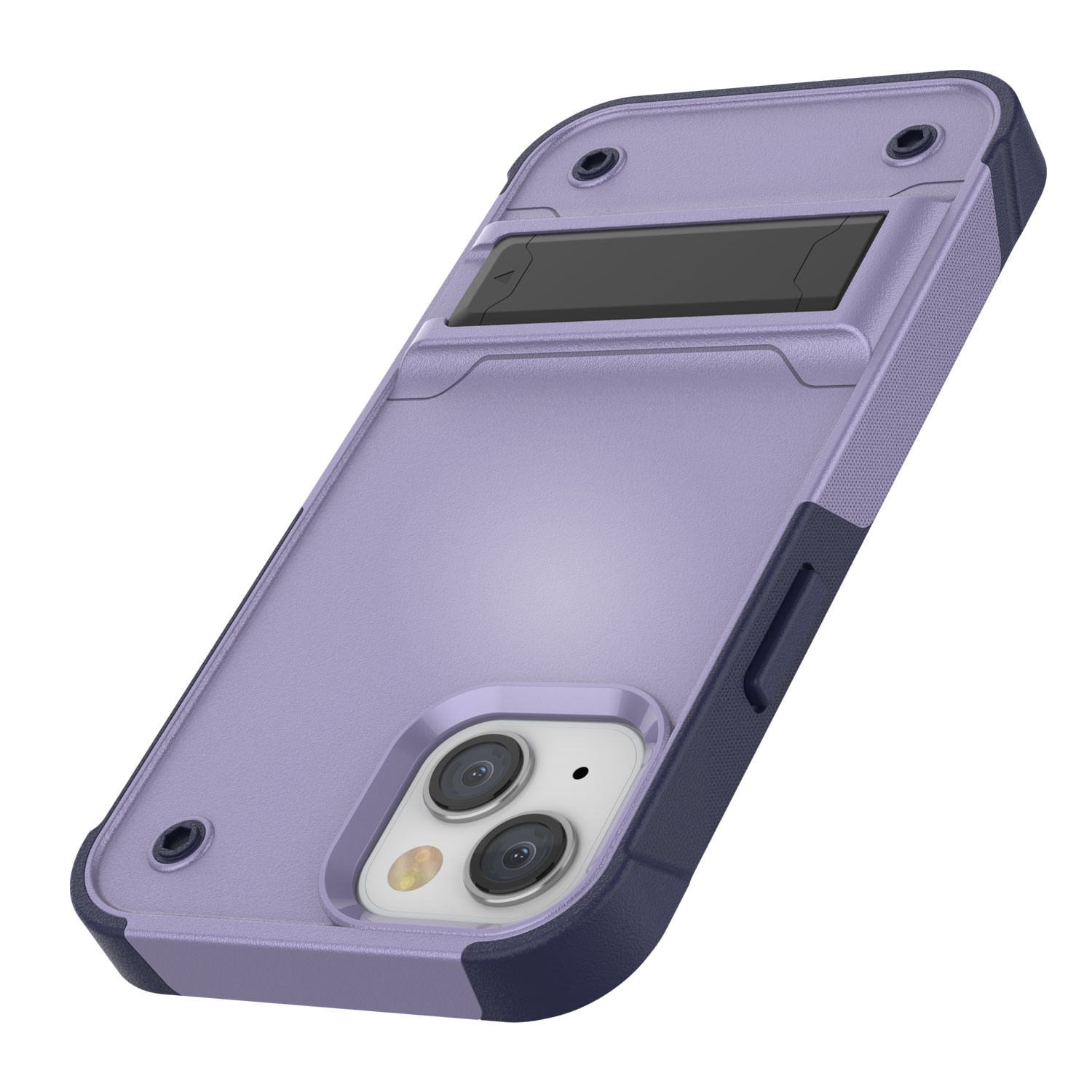 Capa Punkcase para iPhone 14 [Série Reliance] Capa híbrida protetora de grau militar com suporte embutido [Roxo-Marinho]