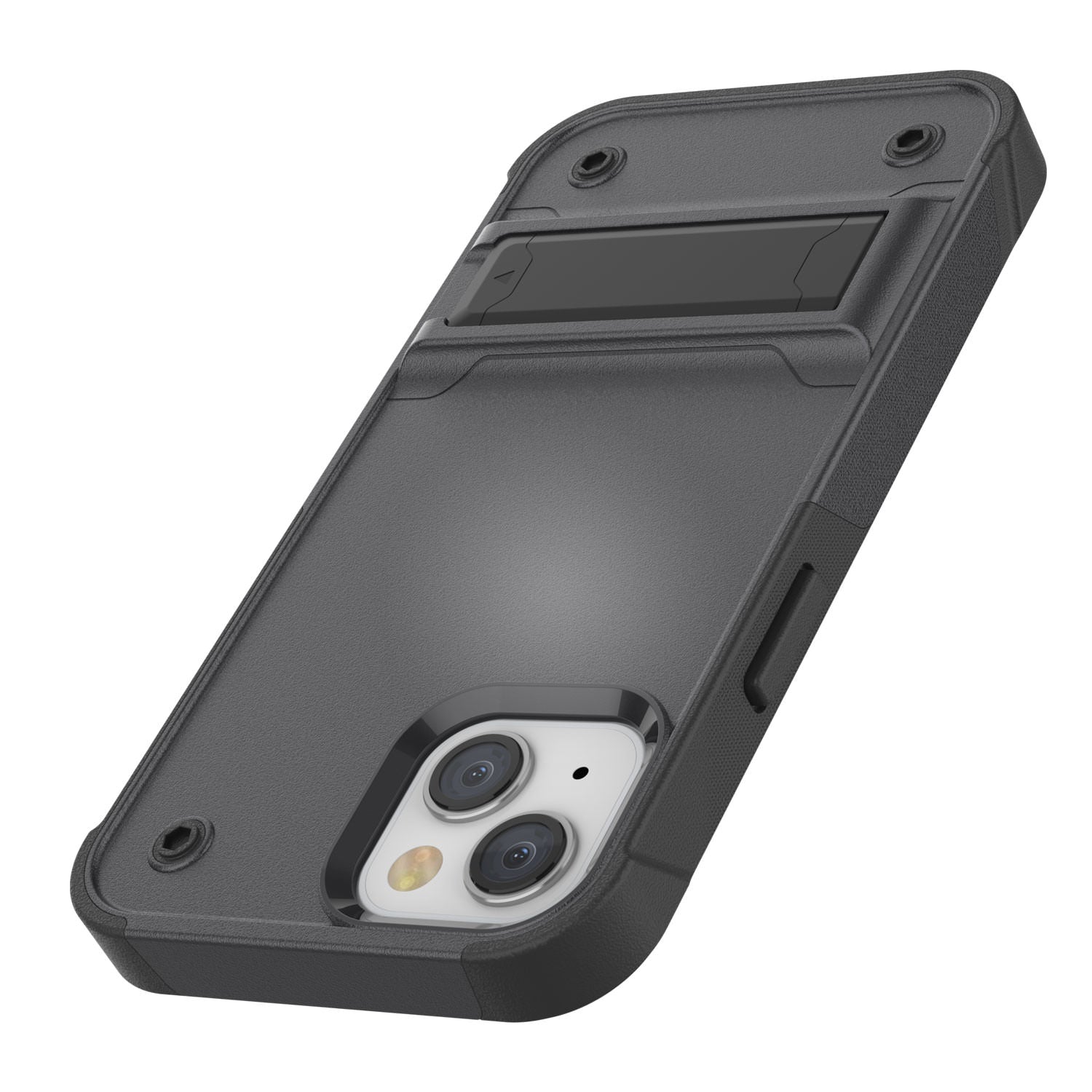 Capa Punkcase para iPhone 14 [Série Reliance] Cobertura Híbrida Protetora de Grau Militar Com Suporte Incorporado [Cinza-Preto]