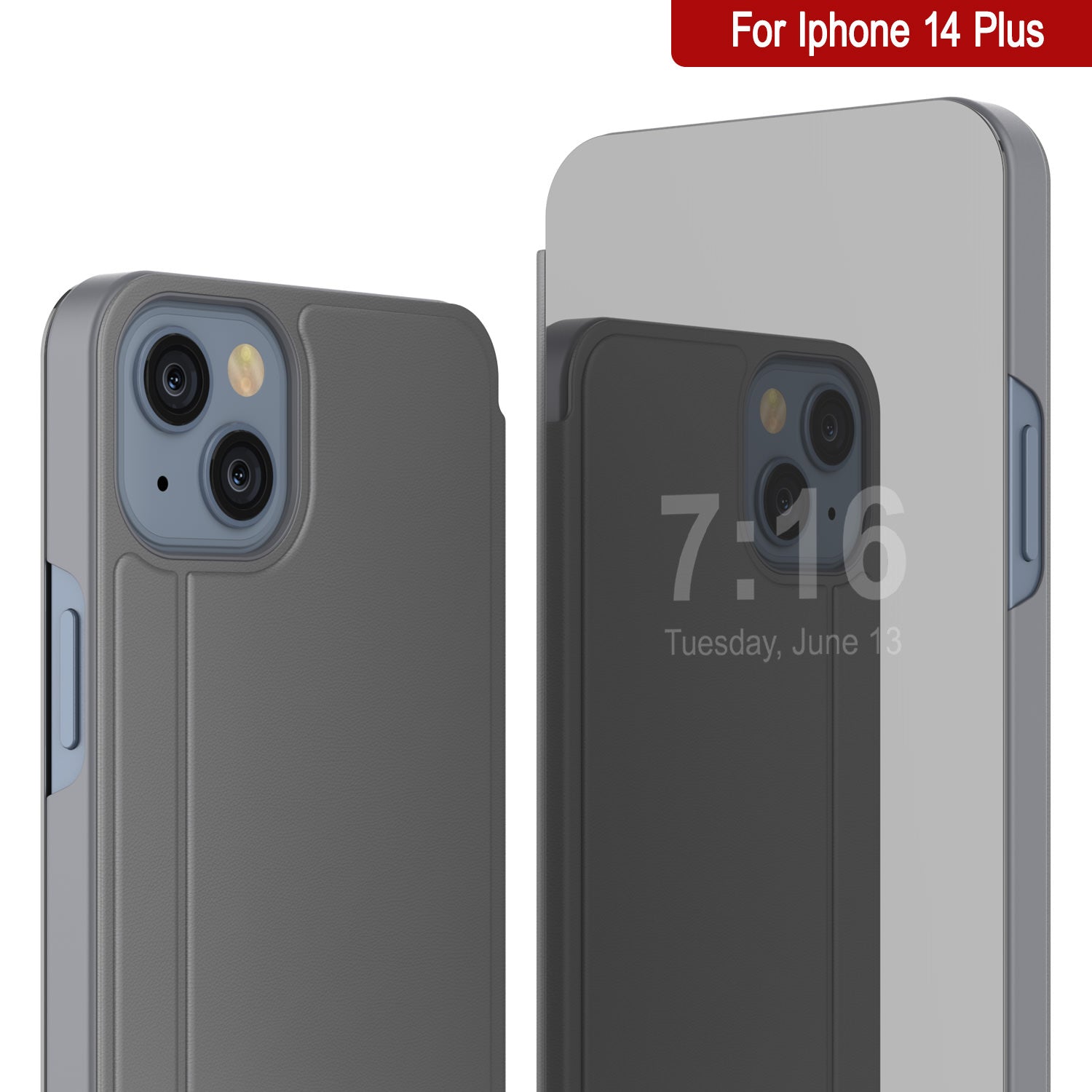 Capa de proteção dobrável Punkcase iPhone 14 Plus Reflector [Prateado]