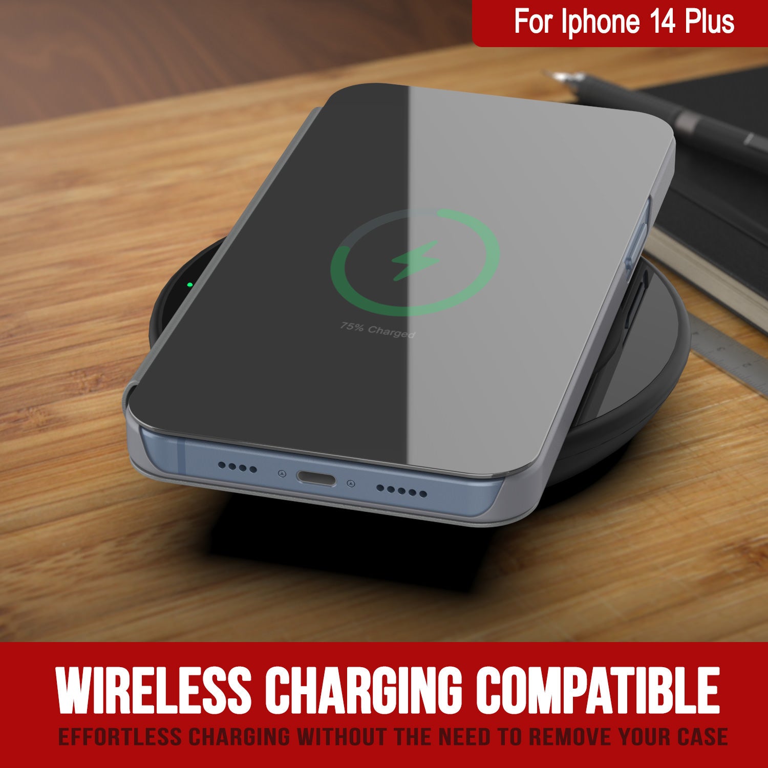 Capa de proteção dobrável Punkcase iPhone 14 Plus Reflector [Prateado]