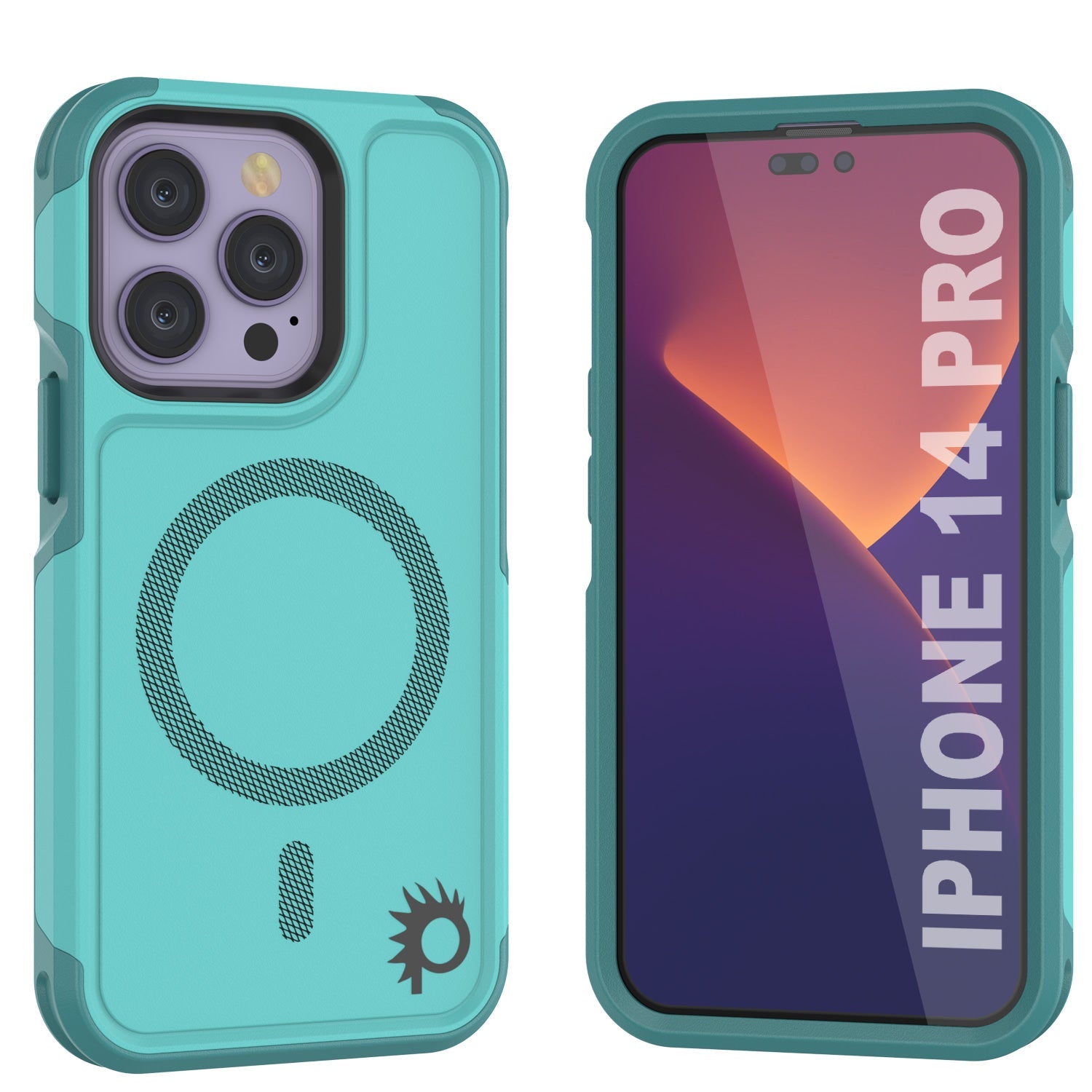 Capa PunkCase para iPhone 14 Pro, Série Spartan 2.0, Capa Resistente Clara com Protetor de Tela Incorporado [Azul]