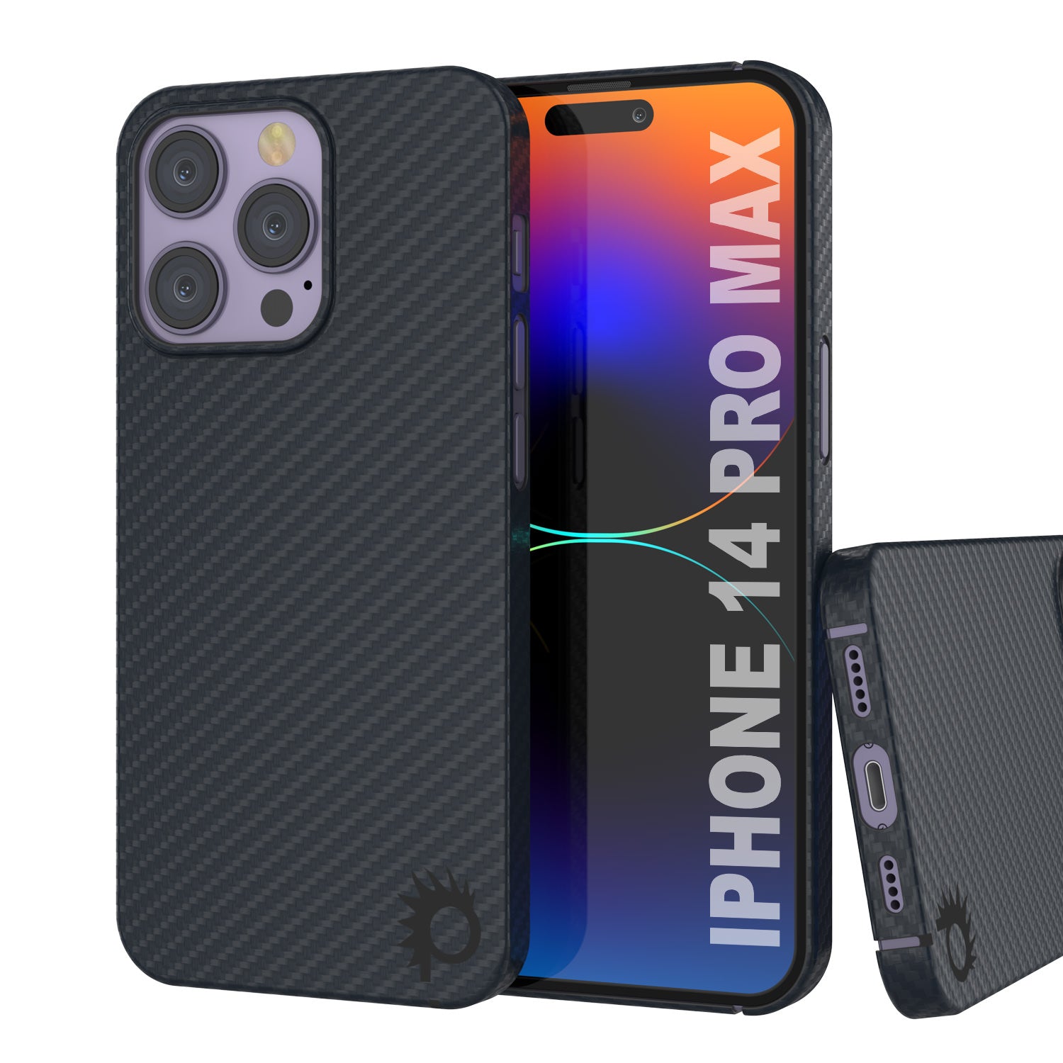 Capa de fibra de carbono Punkcase para iPhone 14 Pro Max [Série AramidShield] Ultra Fina e Leve Kevlar