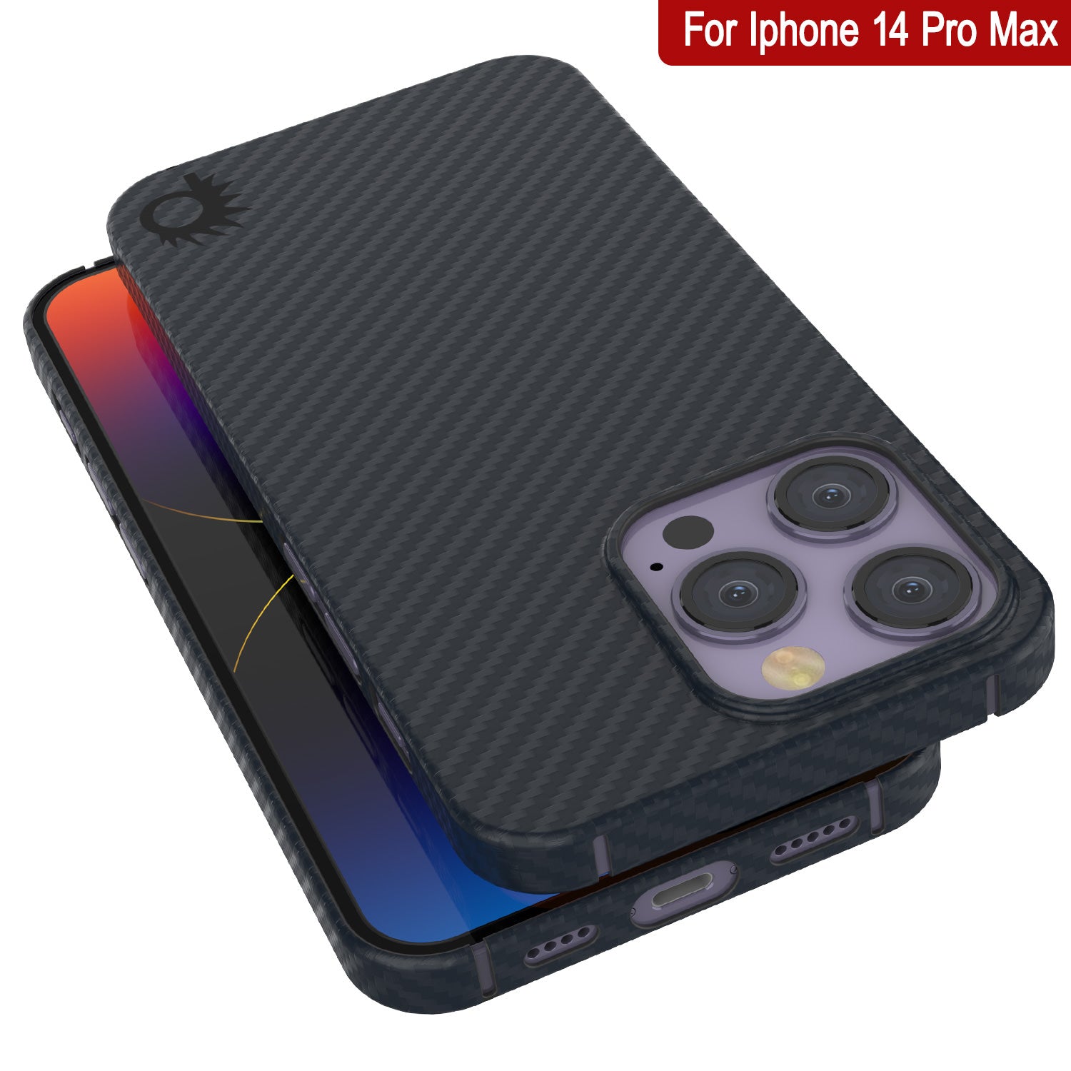 Capa de fibra de carbono Punkcase para iPhone 14 Pro Max [Série AramidShield] Ultra Fina e Leve Kevlar