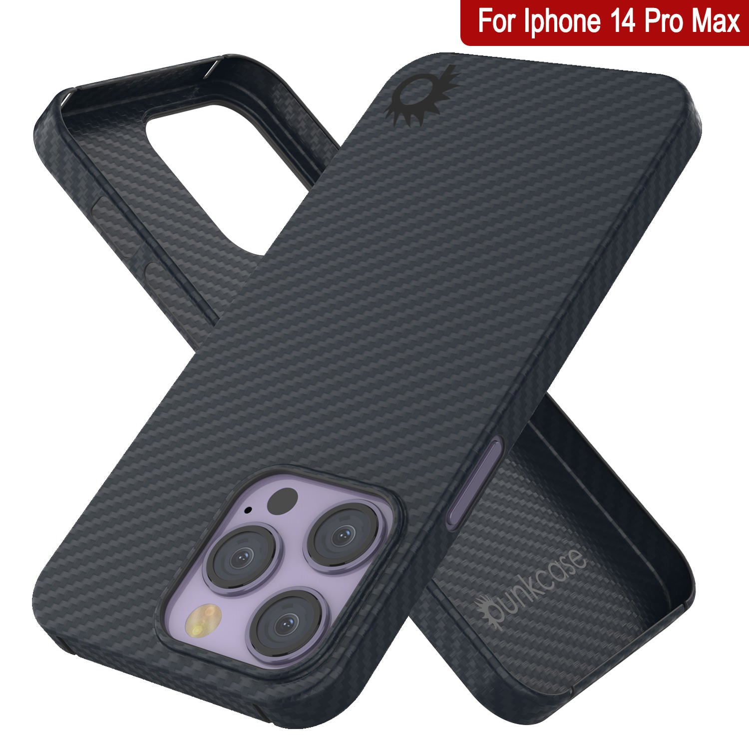 Capa de fibra de carbono Punkcase para iPhone 14 Pro Max [Série AramidShield] Ultra Fina e Leve Kevlar