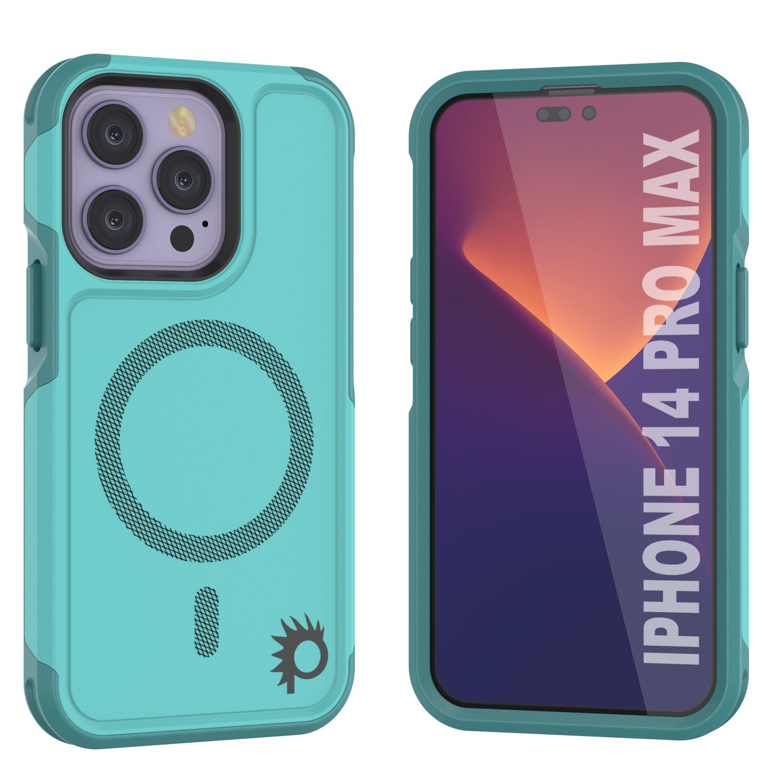 Capa PunkCase para iPhone 14 Pro Max, [Série Spartan 2.0] Capa Resistente Transparente com Protetor de Tela Embutido [Azul]