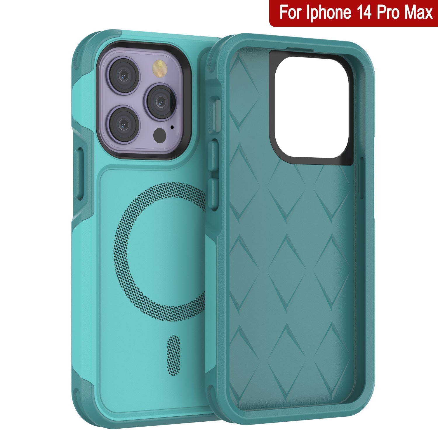 Capa PunkCase para iPhone 14 Pro Max, [Série Spartan 2.0] Capa Resistente Transparente com Protetor de Tela Embutido [Azul]