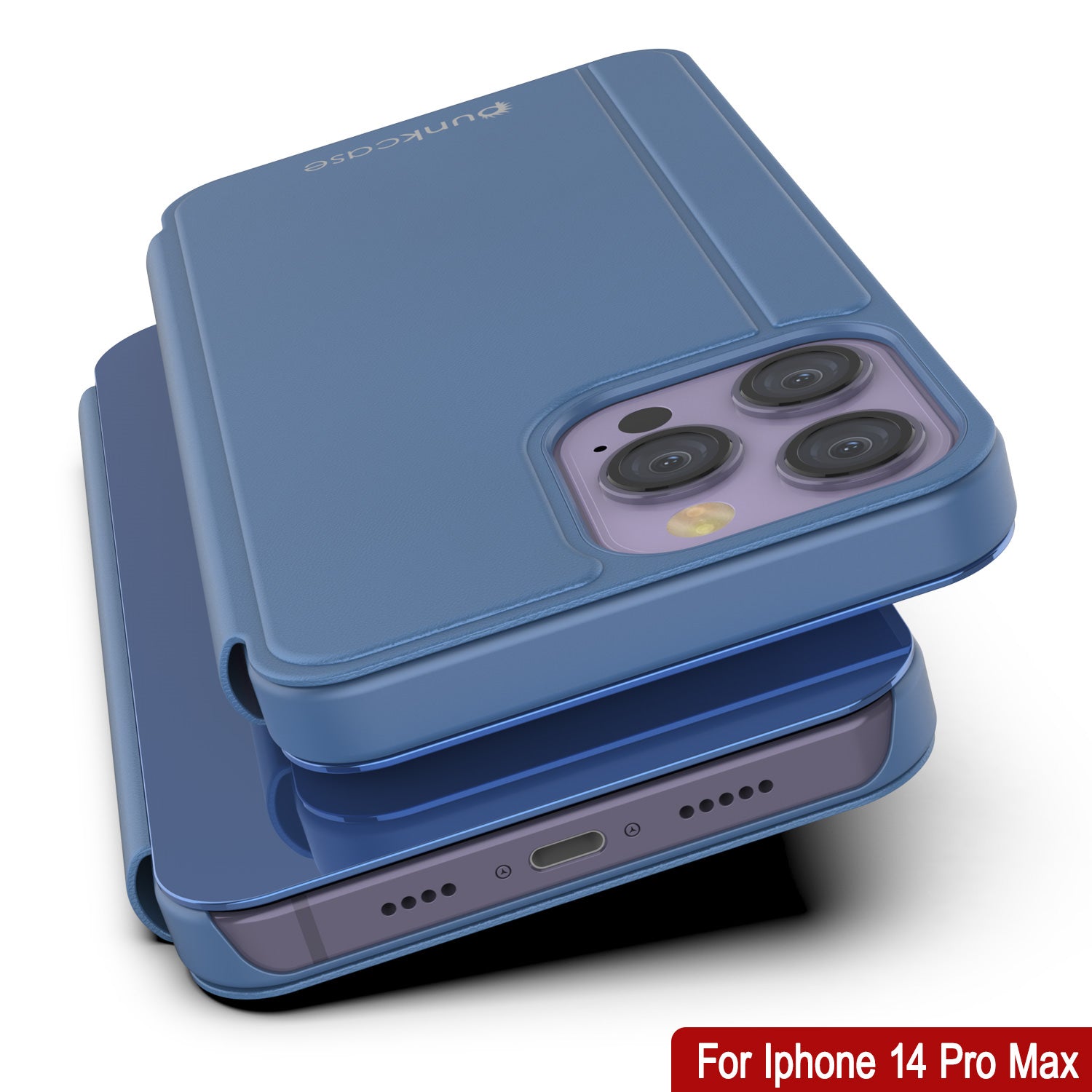 Capa protetora de estojo reflexivo Punkcase iPhone 14 Pro Max [Azul]