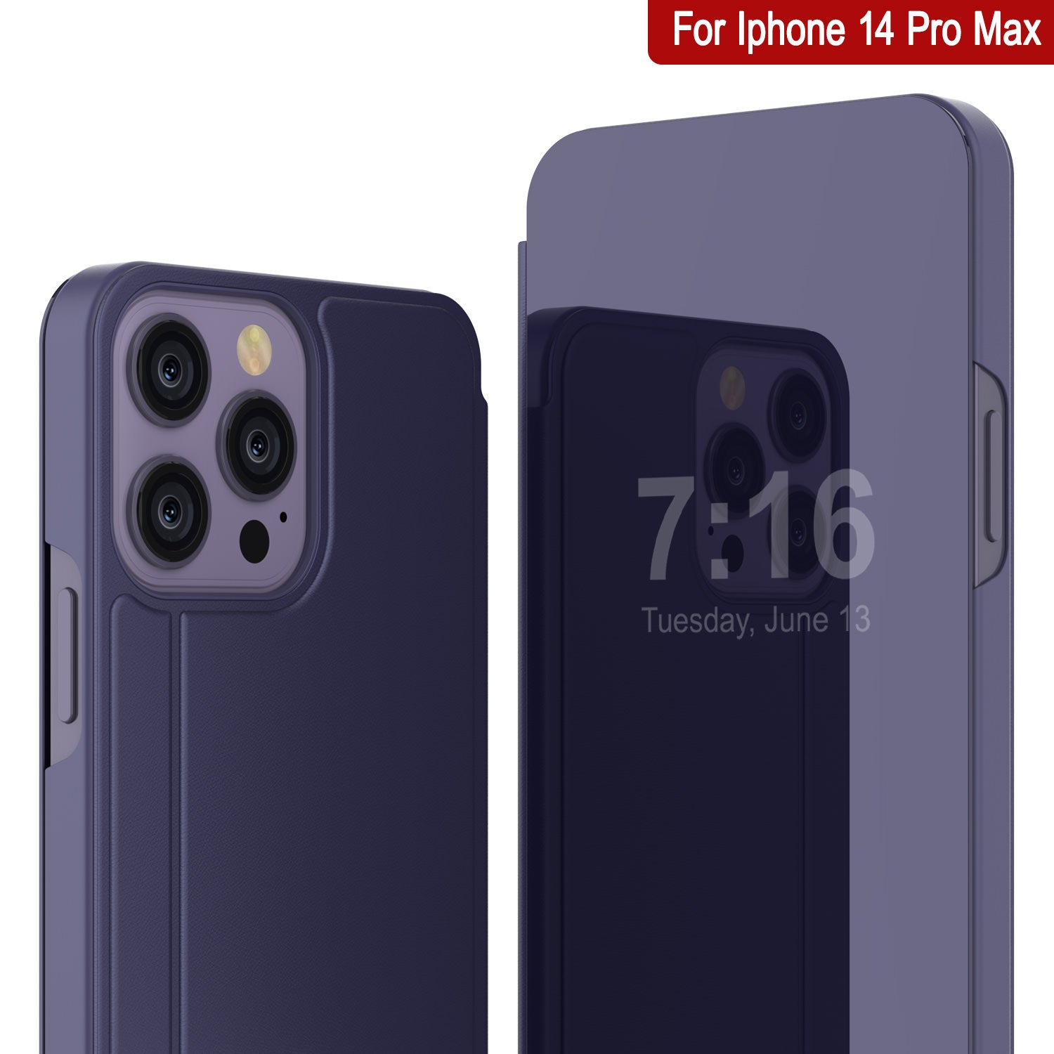 Capa Protetora Punkcase iPhone 14 Pro Max Reflector Capa Flip Protetora [Roxo]