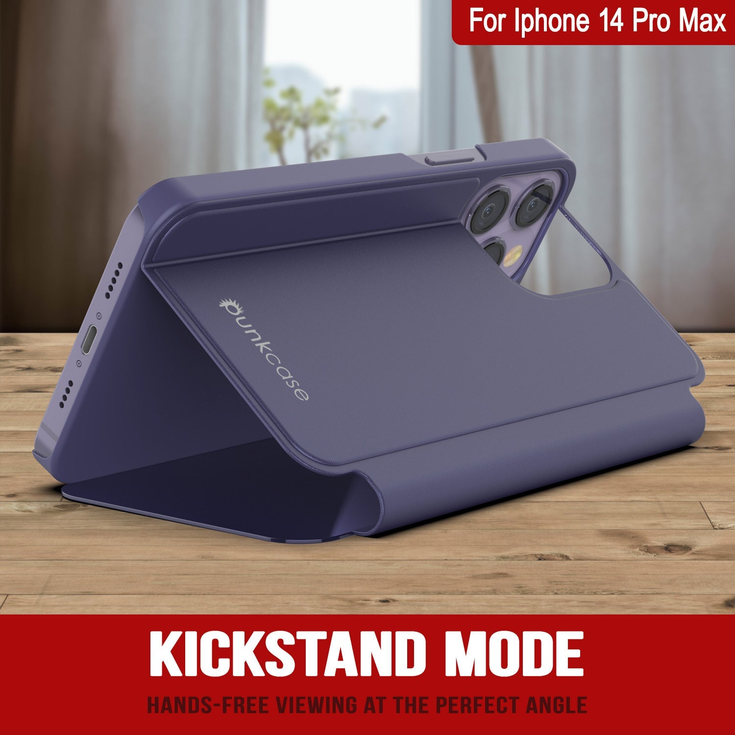 Capa Protetora Punkcase iPhone 14 Pro Max Reflector Capa Flip Protetora [Roxo]