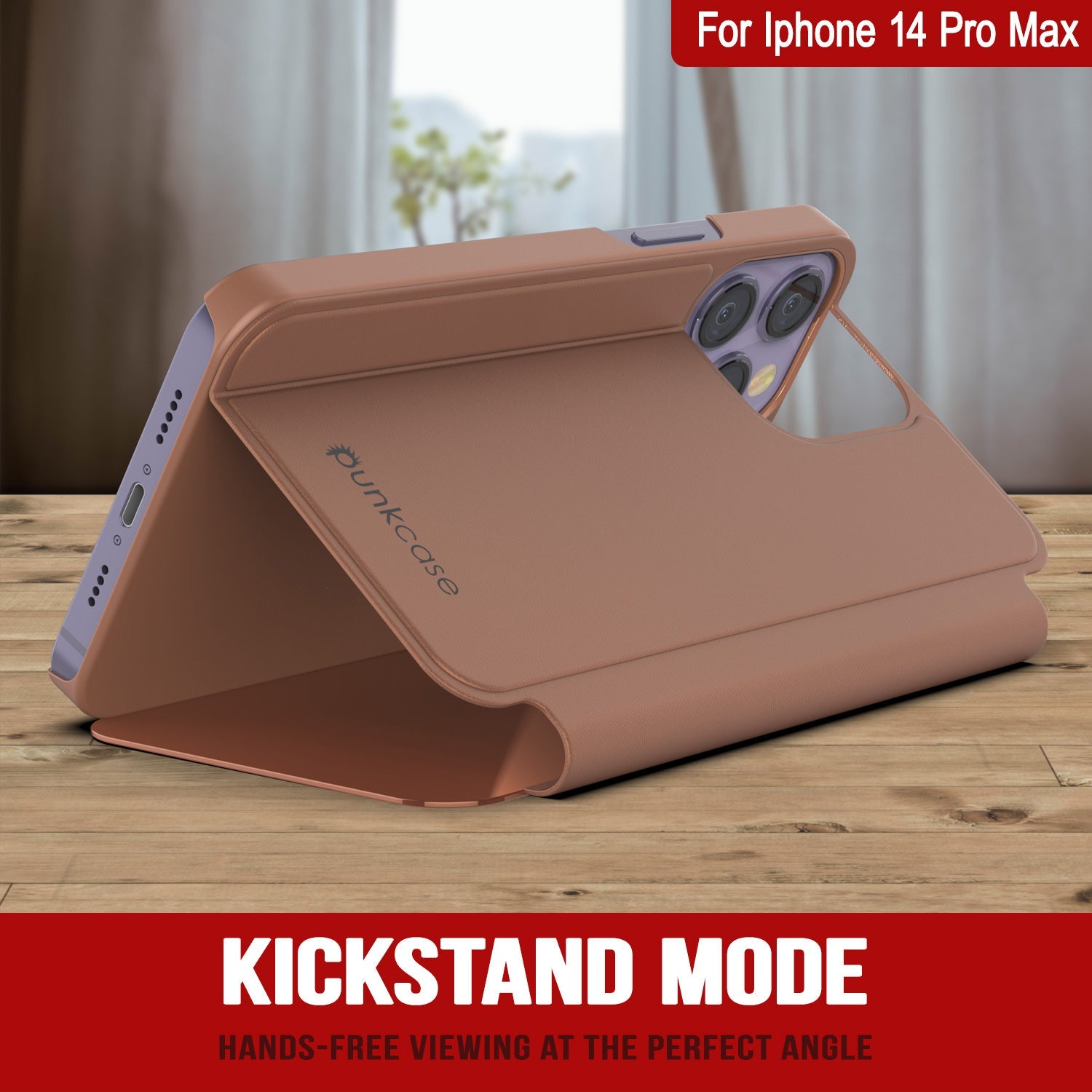 Punkcase iPhone 14 Pro Max Capa Reflectora Protetora de Flip [Rosa]