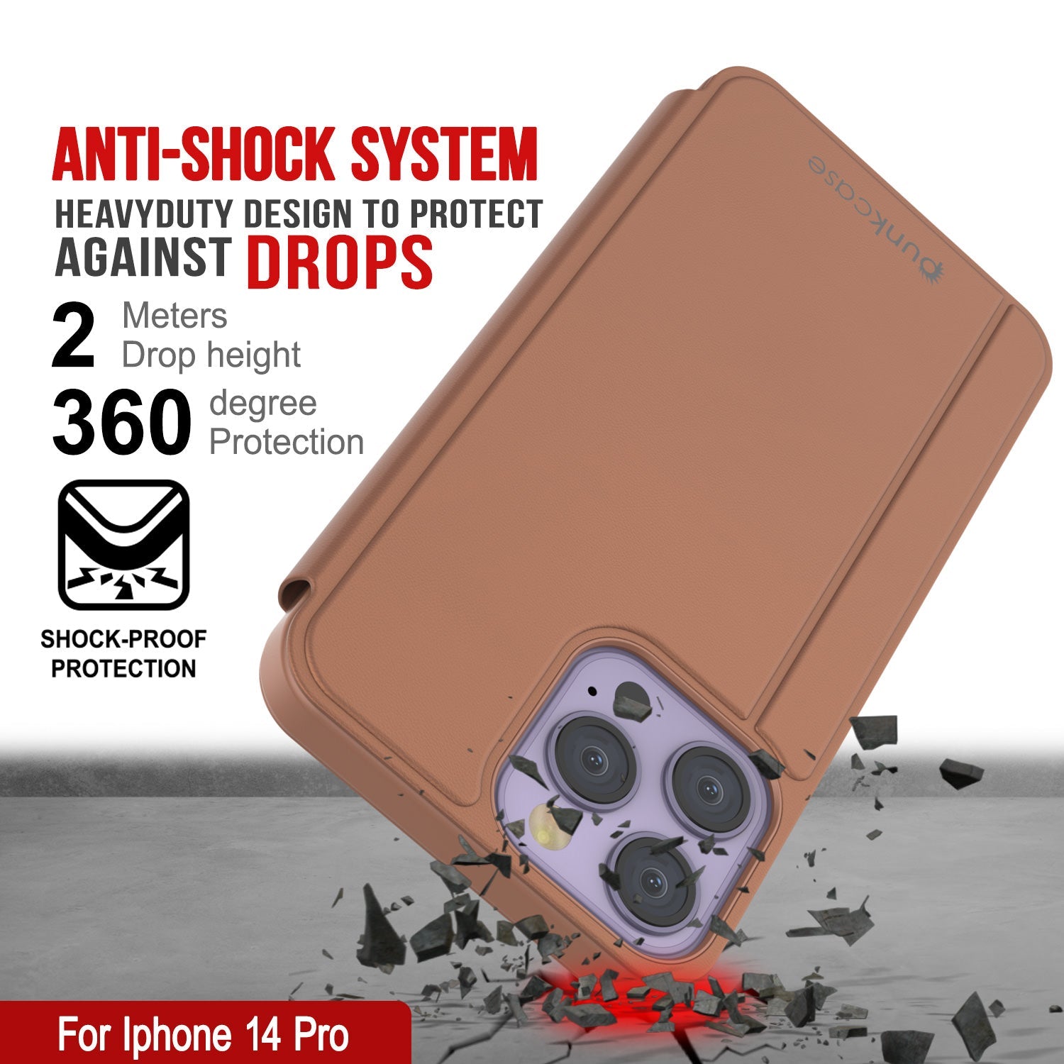 Capa Protetora Punkcase iPhone 14 Pro Reflector Capa Protetora Flip [Rosa]