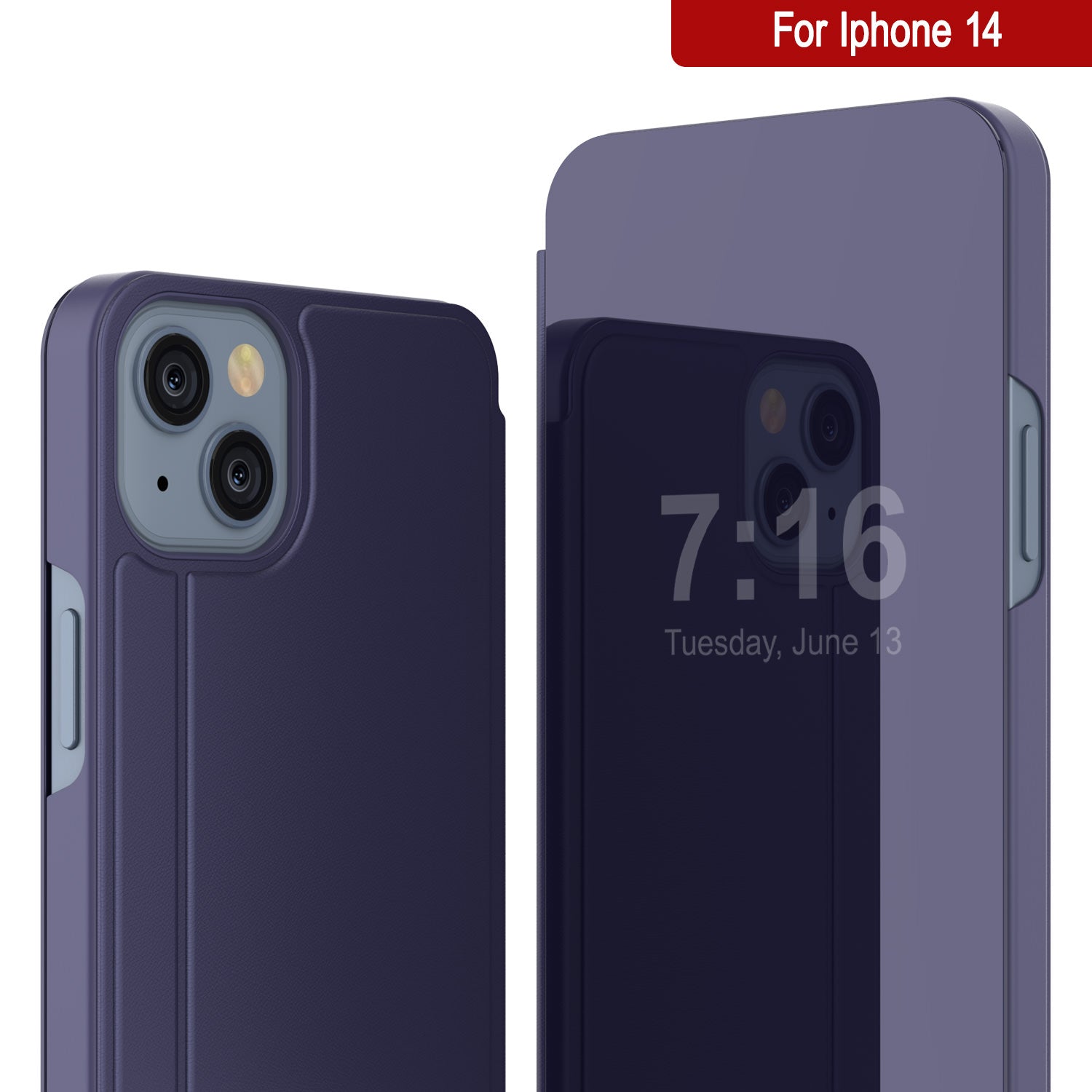 Capa Protetora Punkcase iPhone 14 Reflector Flip Cover [Roxa]