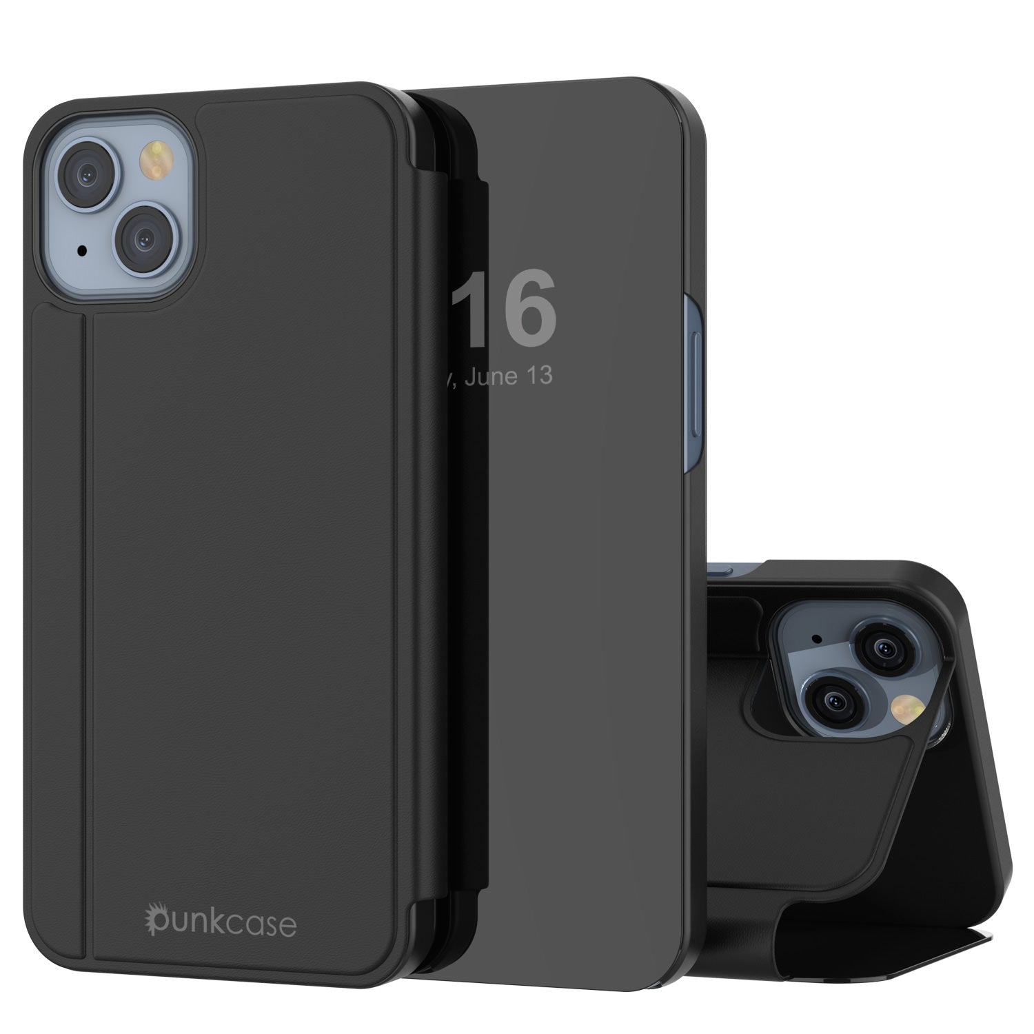 Capa de proteção Punkcase iPhone 14 Reflector Flip Cover [Preto]