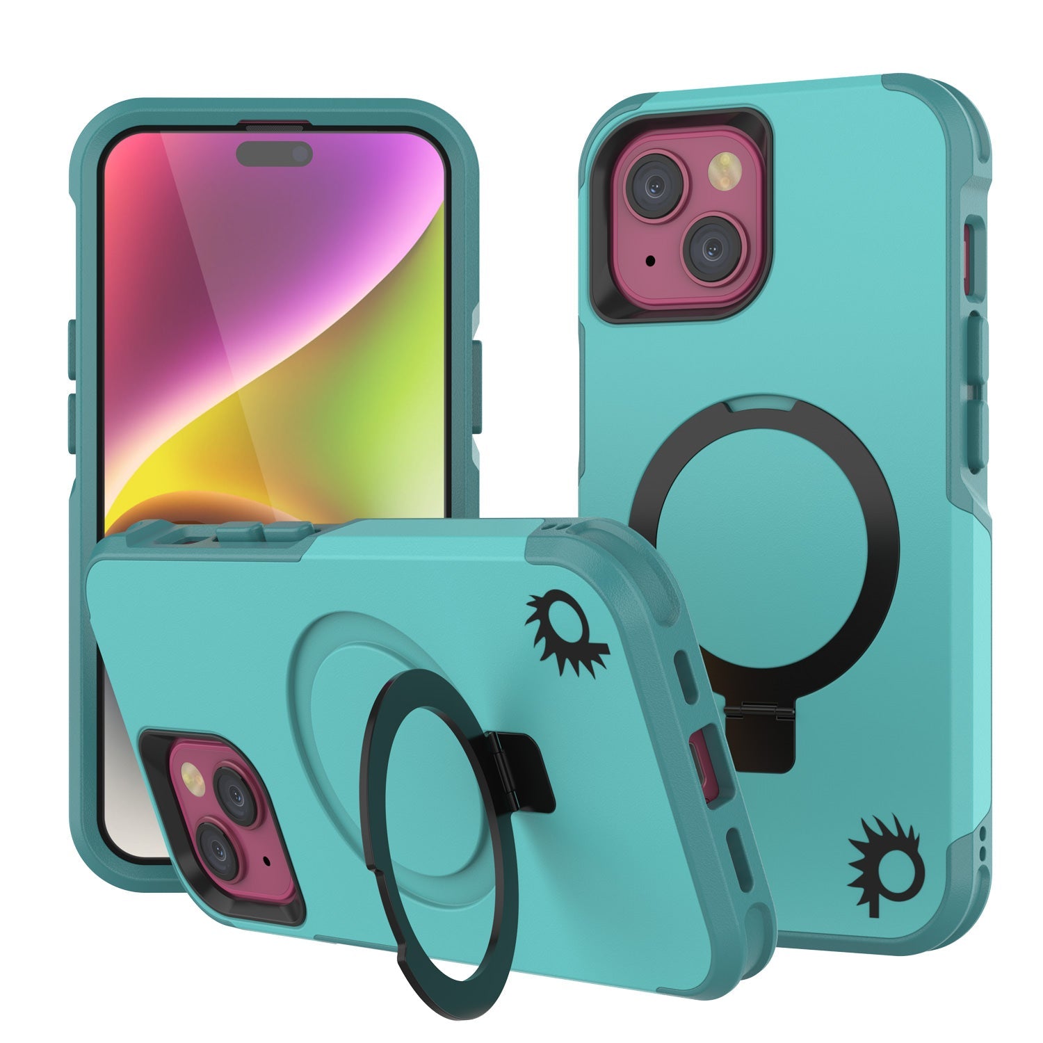 PunkCase iPhone 15 Plus Case, [Spartan 2.0 Series] Clear Rugged Heavy Duty Cover W/Built in Screen Protector [Blue]