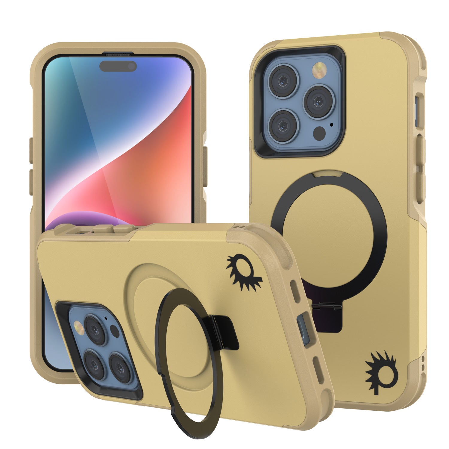 PunkCase iPhone 15 Pro Max Case, [Spartan 2.0 Series] Clear Rugged Heavy Duty Cover W/Built in Screen Protector [yellow]