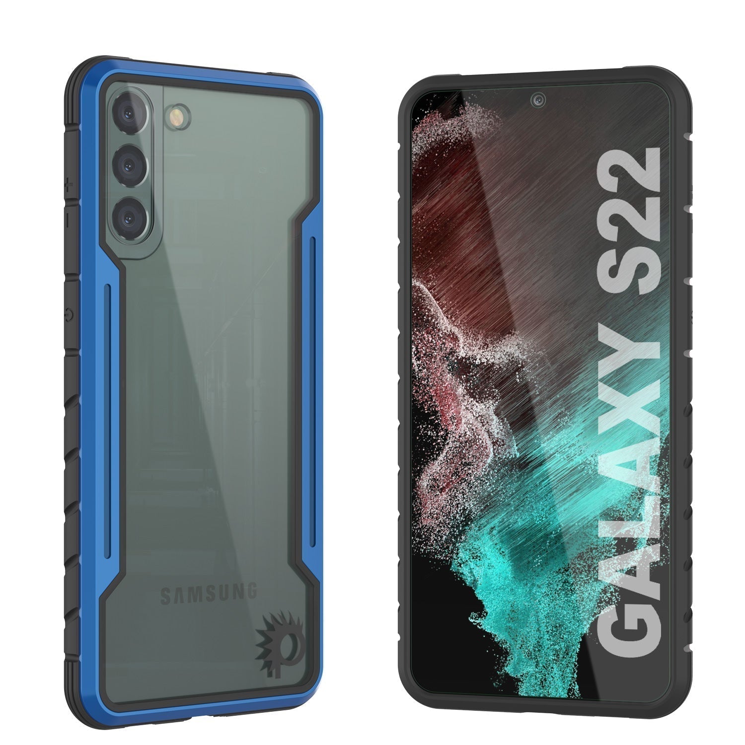 Capa protetora Punkcase S22 Ravenger de Grau Militar com múltiplas camadas [Azul Marinho]