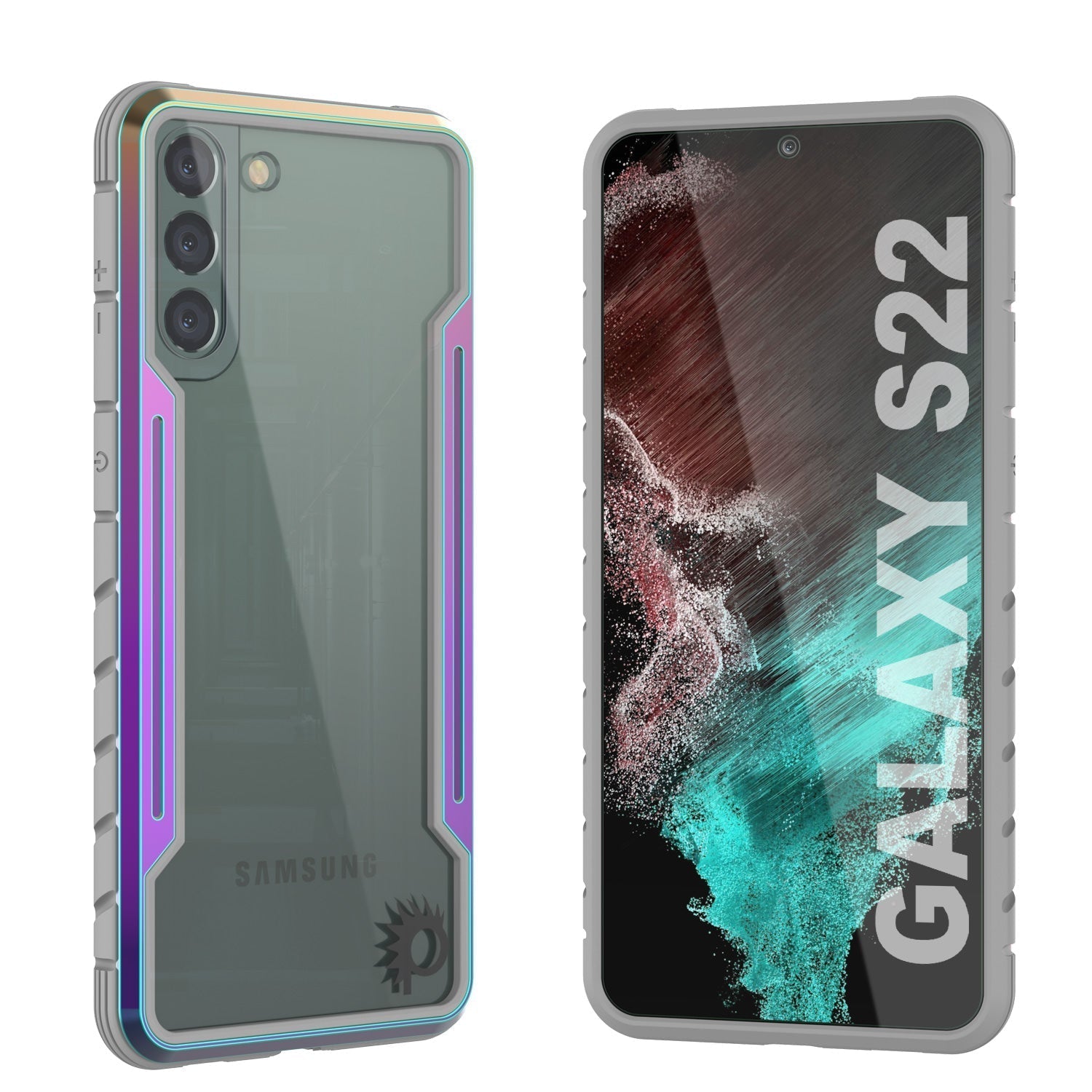 Capa protetora Punkcase S22 Ravenger Grau Militar Multicamadas [Arco-íris]