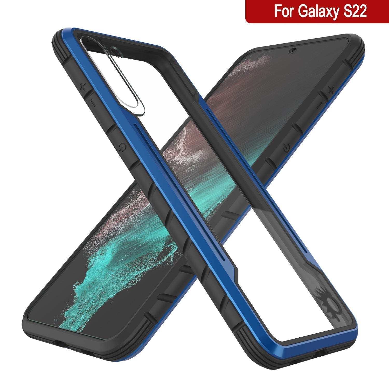 Capa protetora Punkcase S22 Ravenger de Grau Militar com múltiplas camadas [Azul Marinho]