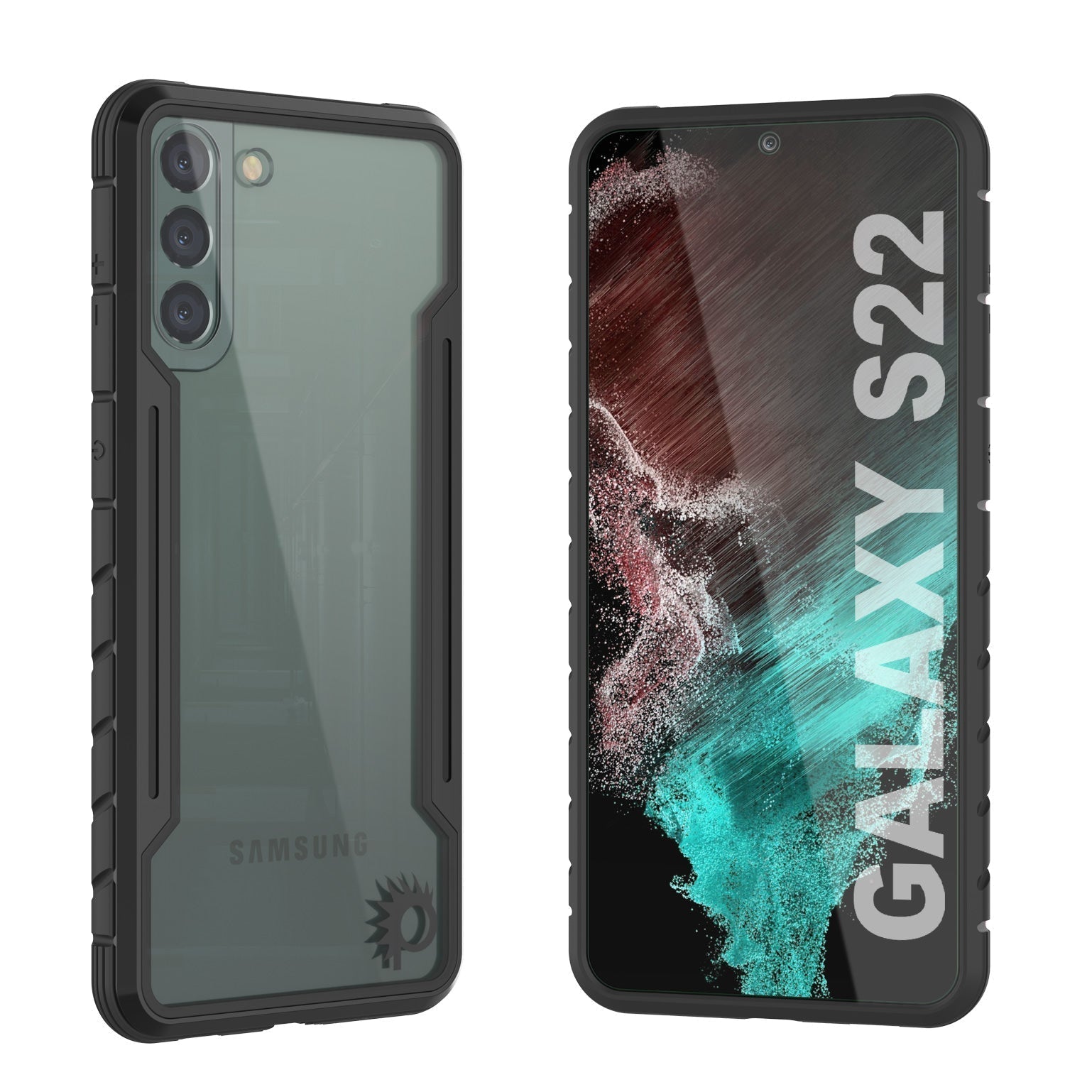 Capa protetora Punkcase S22 Ravenger de Grau Militar de Camada Múltipla [Preto]