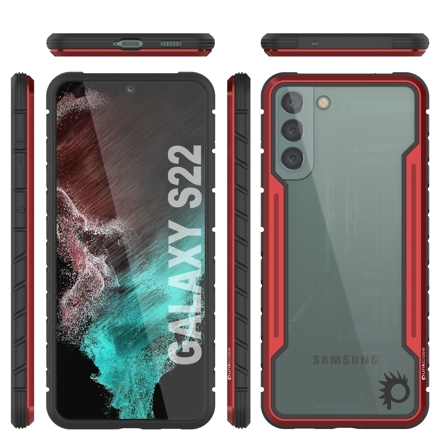 Capa Protetora Punkcase S22 Ravenge Military Grade Multi-Camada [Vermelho]