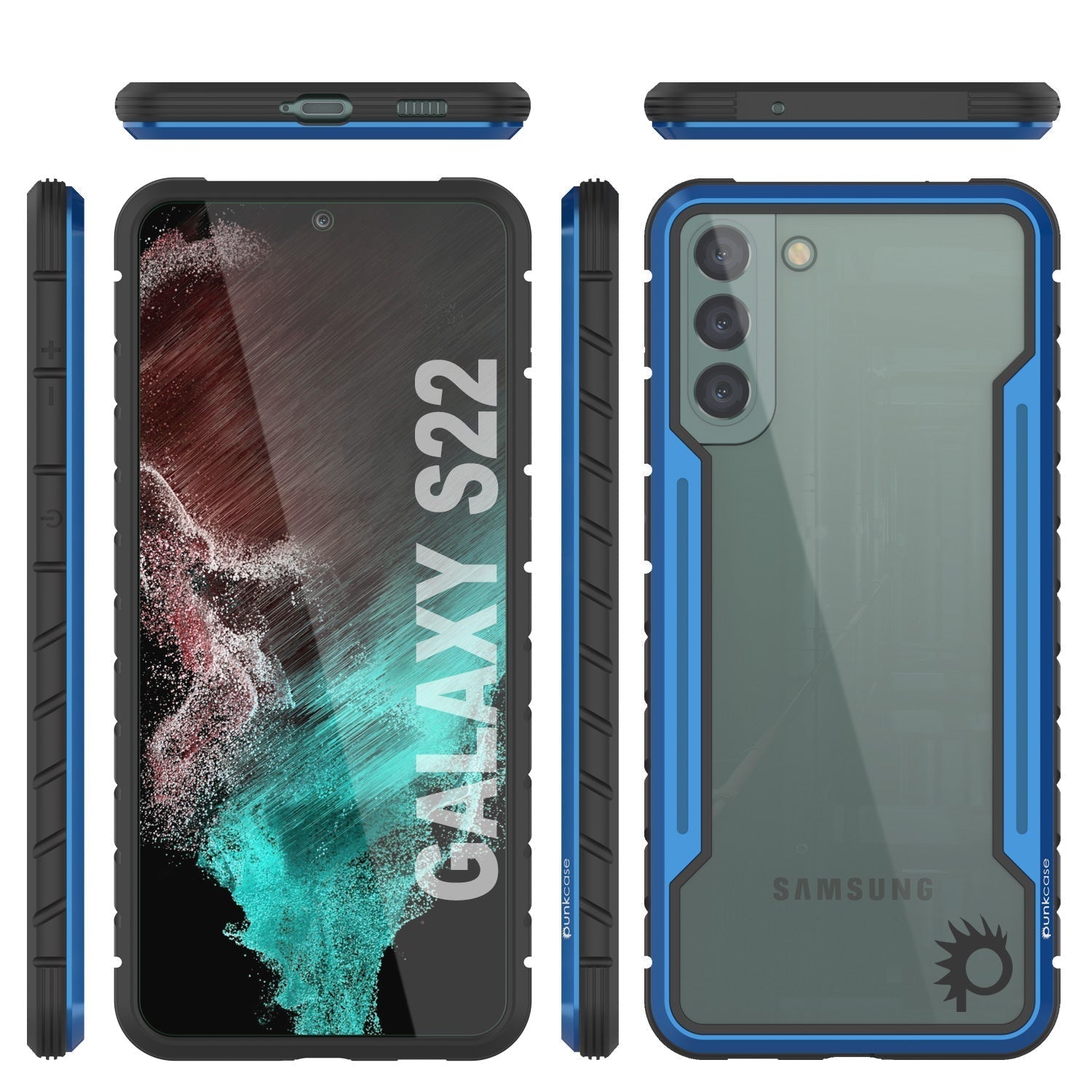 Capa protetora Punkcase S22 Ravenger de Grau Militar com múltiplas camadas [Azul Marinho]
