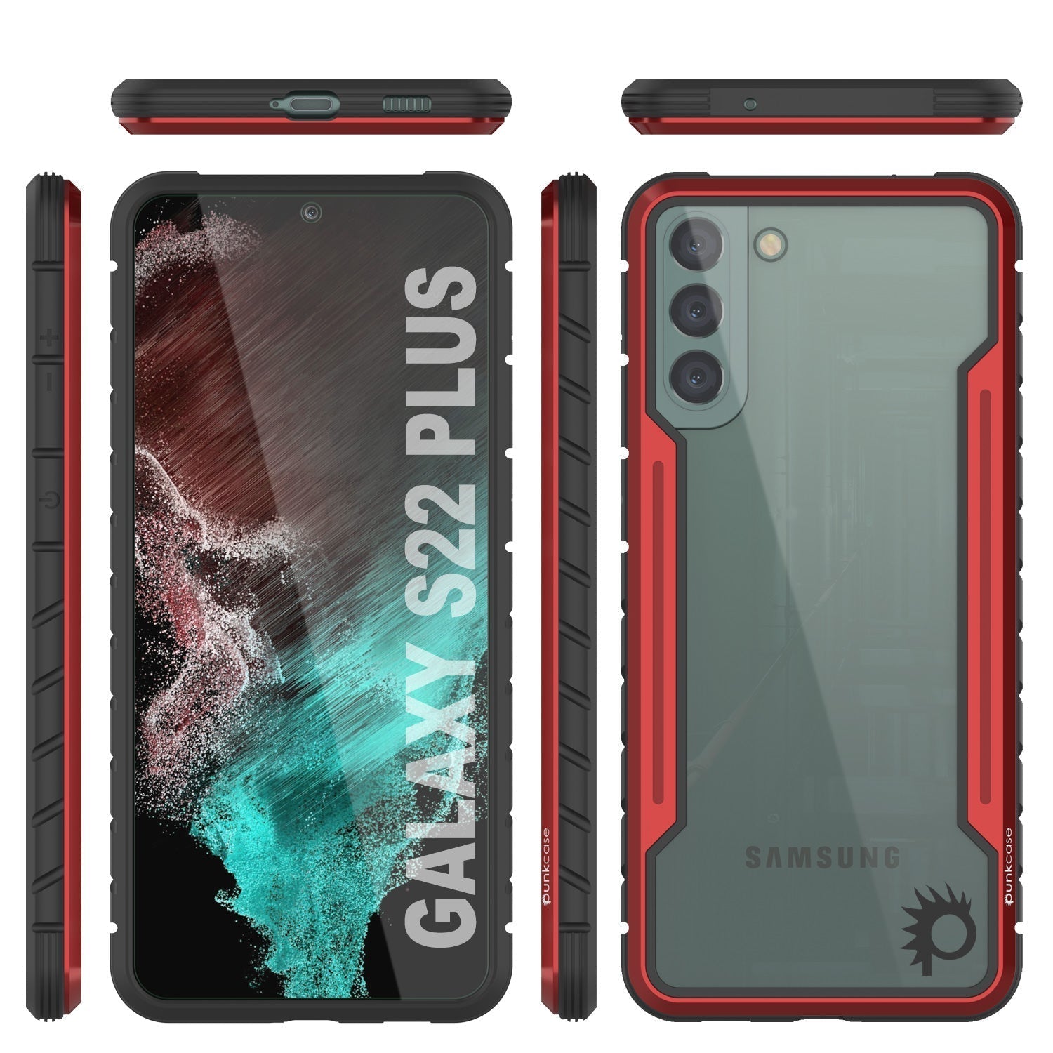 Capa protetora militar de camada múltipla Punkcase S22+ Plus Ravenger [Vermelho]