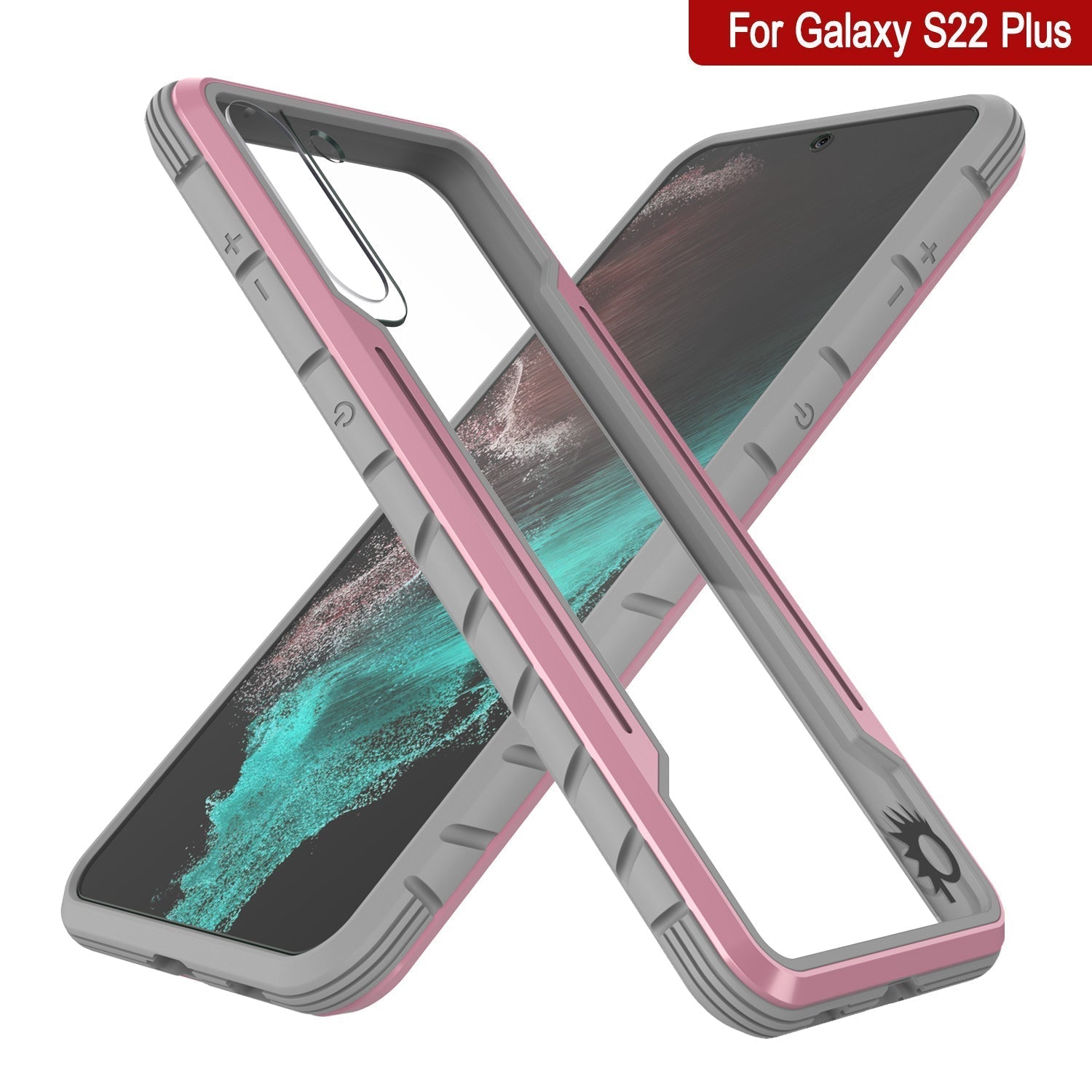Capa protetora Punkcase S22+ Plus Ravenger de Grau Militar com várias camadas [Cor de Rosa-Dourado]