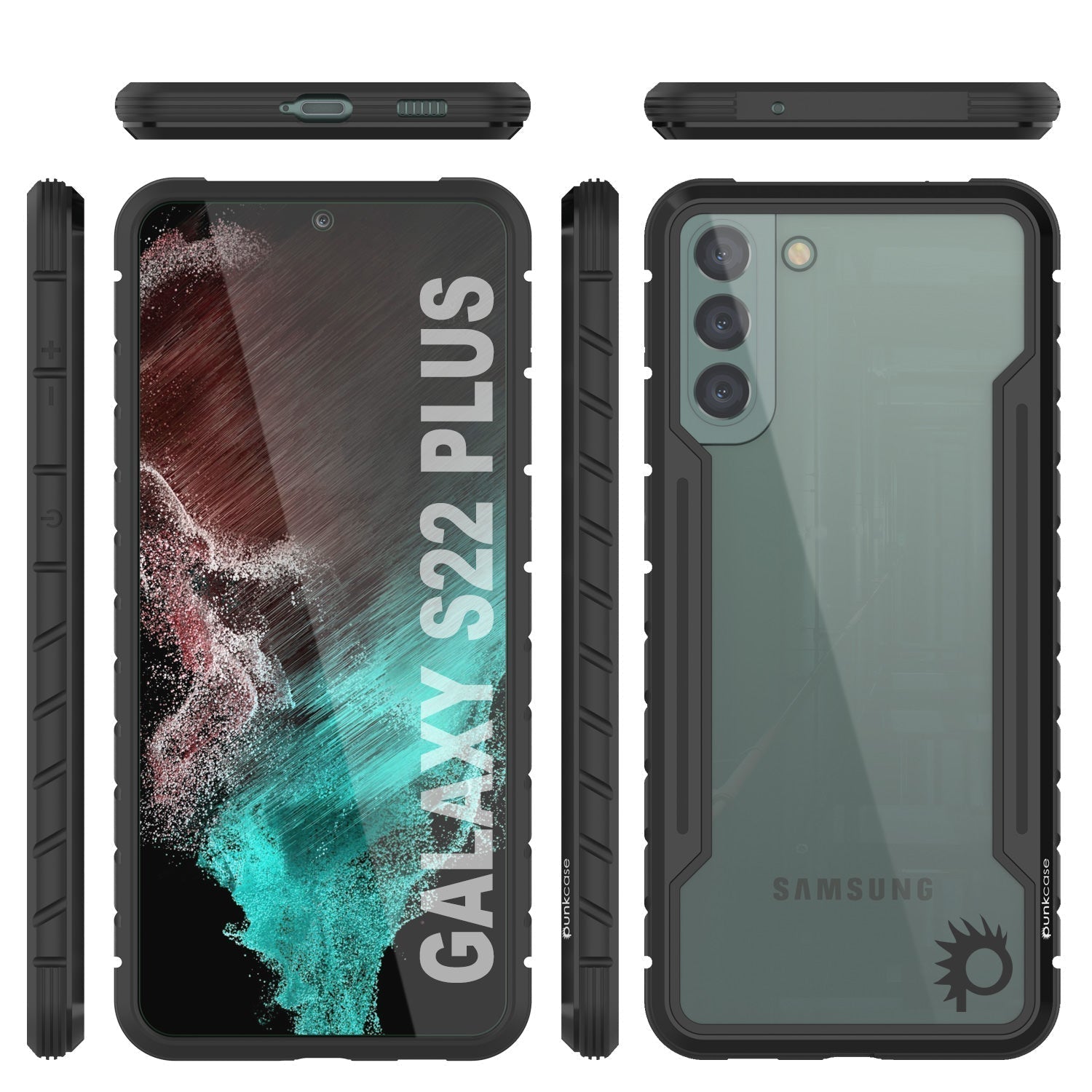 Capa protetora Punkcase S22+ Plus Ravenger Grade Militar Multicamada [Preto]