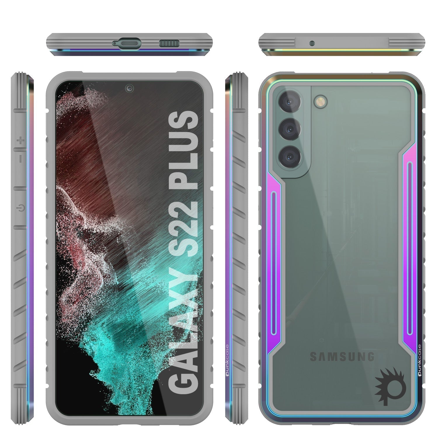 Capa protetora Punkcase S22+ Plus Ravenger de Grau Militar Multicamada [Arco-íris]