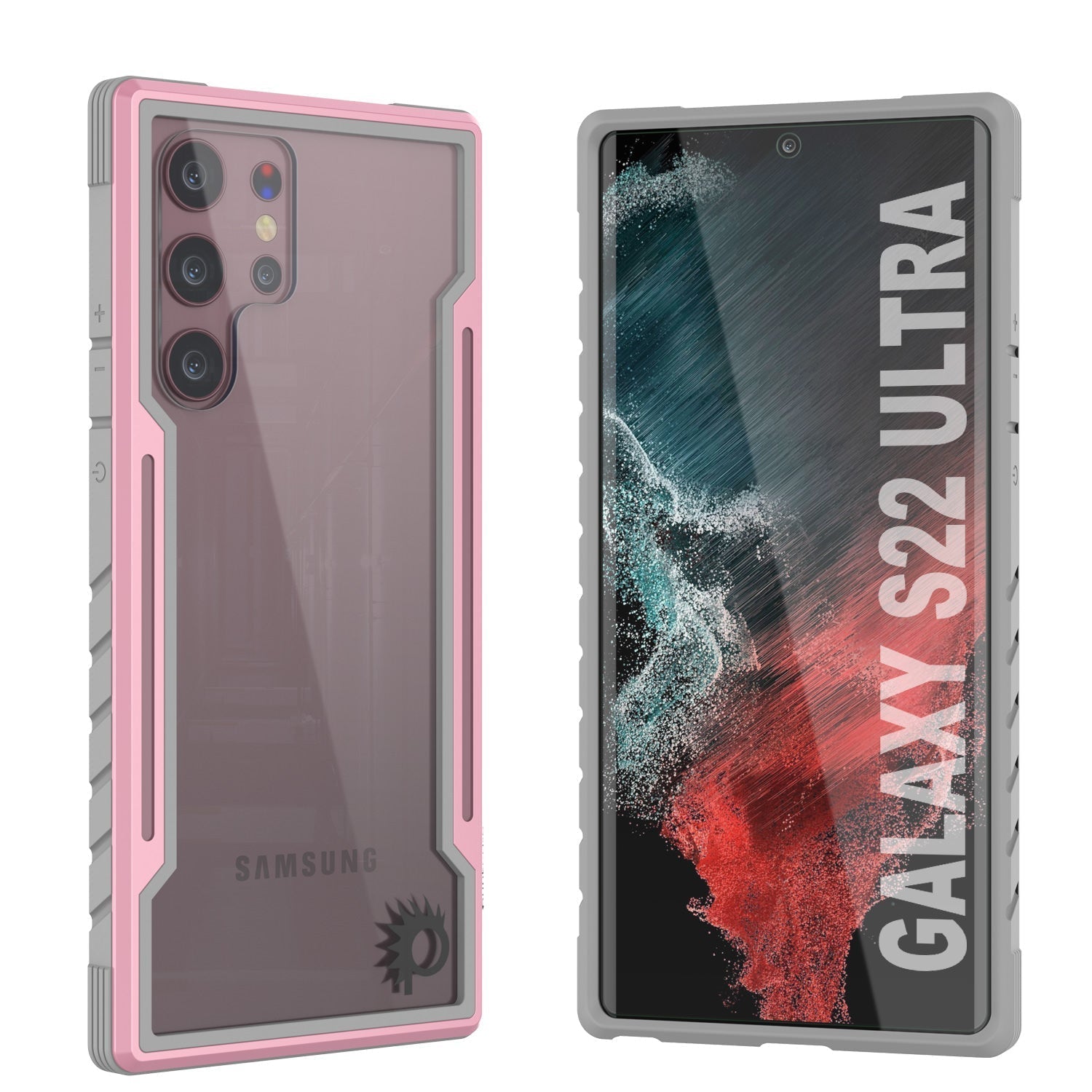 Capa protetora Punkcase S22 Ultra Ravenger de Grau Militar com Cobertura Multicamada [Ouro Rosa]