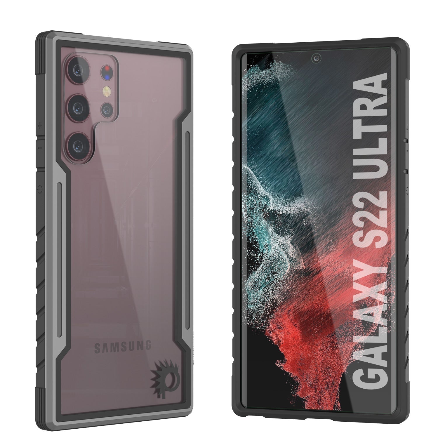 Capa de Proteção Militar de Camada Múltipla Punkcase S22 Ultra Ravenger [Cinza-Preto]