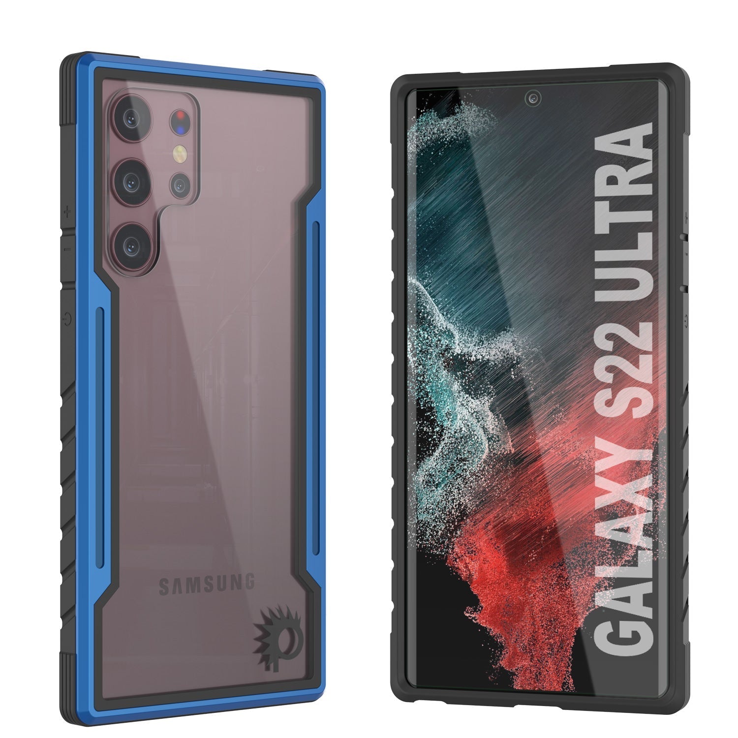 Capa protetora Punkcase S22 Ultra Ravenger Grade Militar Multicamada [Azul Marinho]