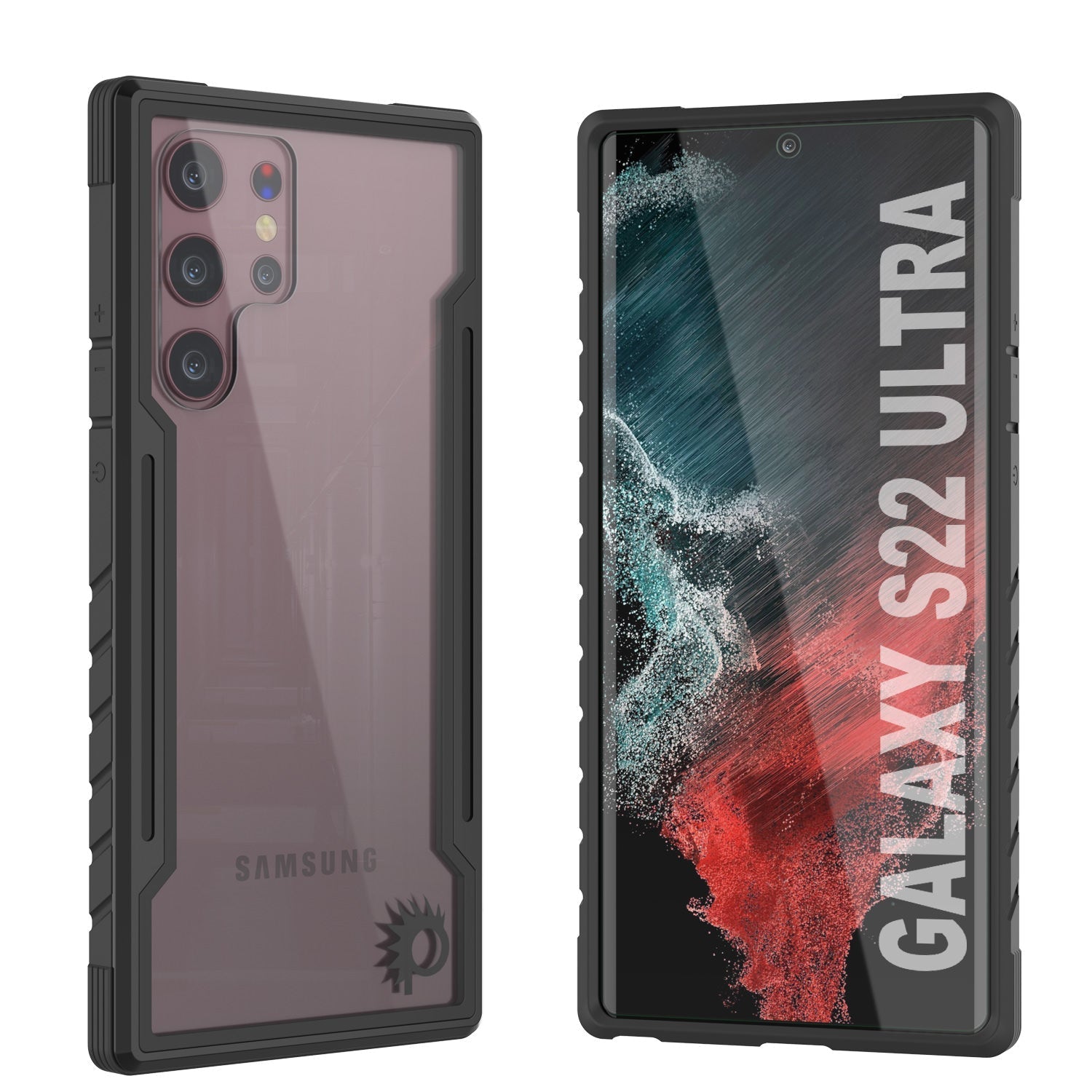 Capa protetora Punkcase S22 Ultra Ravenger de Grau Militar com Cobertura Multicamadas [Preto]