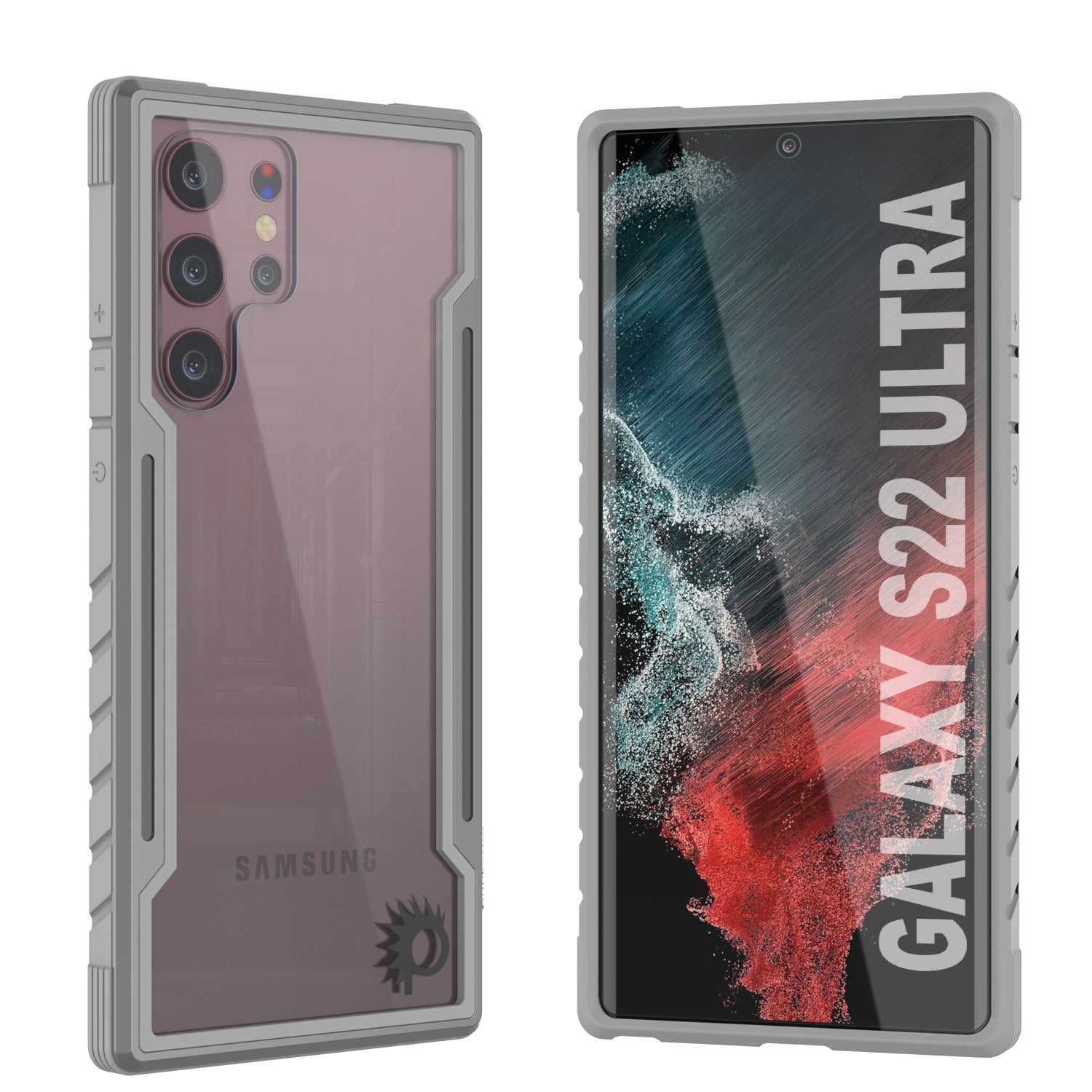Capa protetora Punkcase S22 Ultra Ravenger de Grau Militar de Múltiplas Camadas [Cinza]