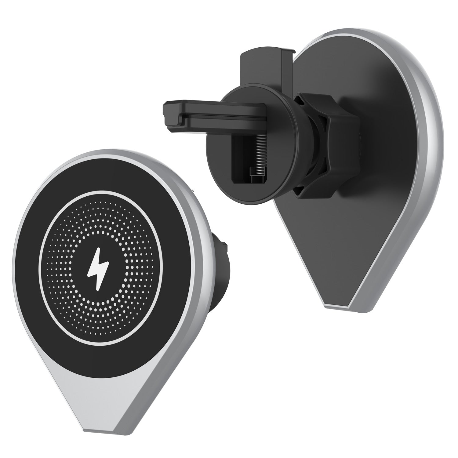 Carregador sem fio Punkcase [Série F8] Universal 15W Carregador Rápido para Suporte de Ventilação de Ar [Prata]