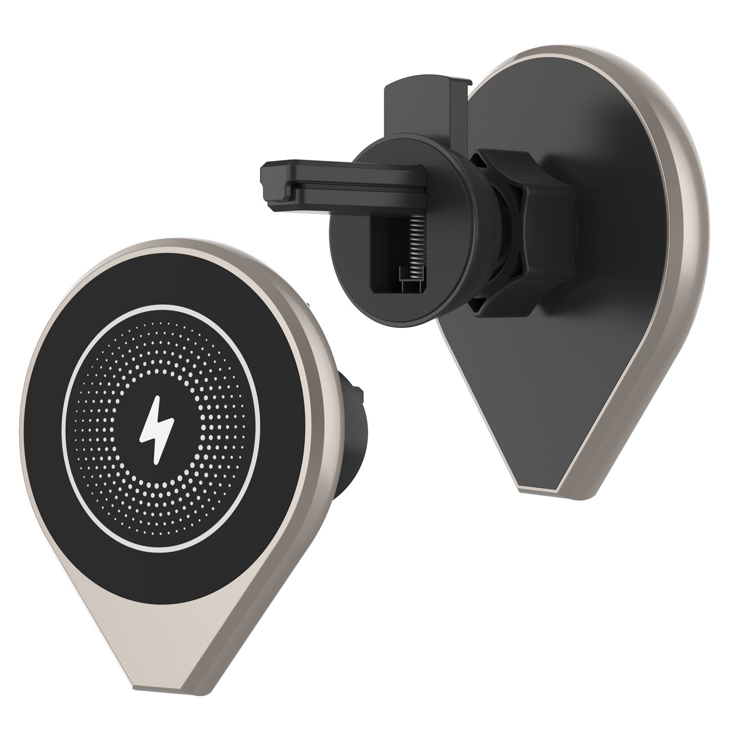 Carregador sem fio Punkcase [Série F8] Universal 15W Montagem de carregamento rápido para grade de ventilação [Dourado]
