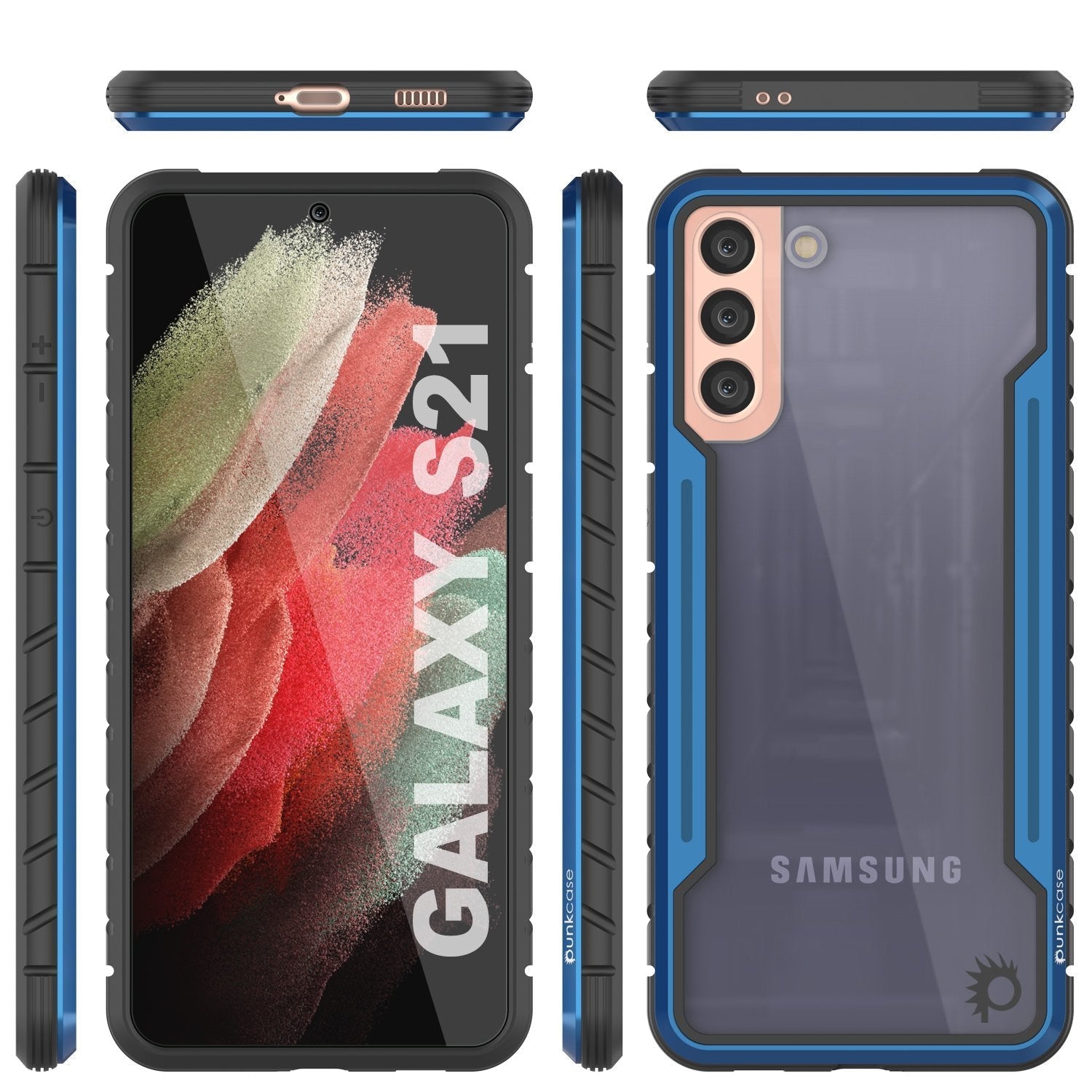 Capa protetora Punkcase S21 Ravenger de Grau Militar Multicamadas [Azul]