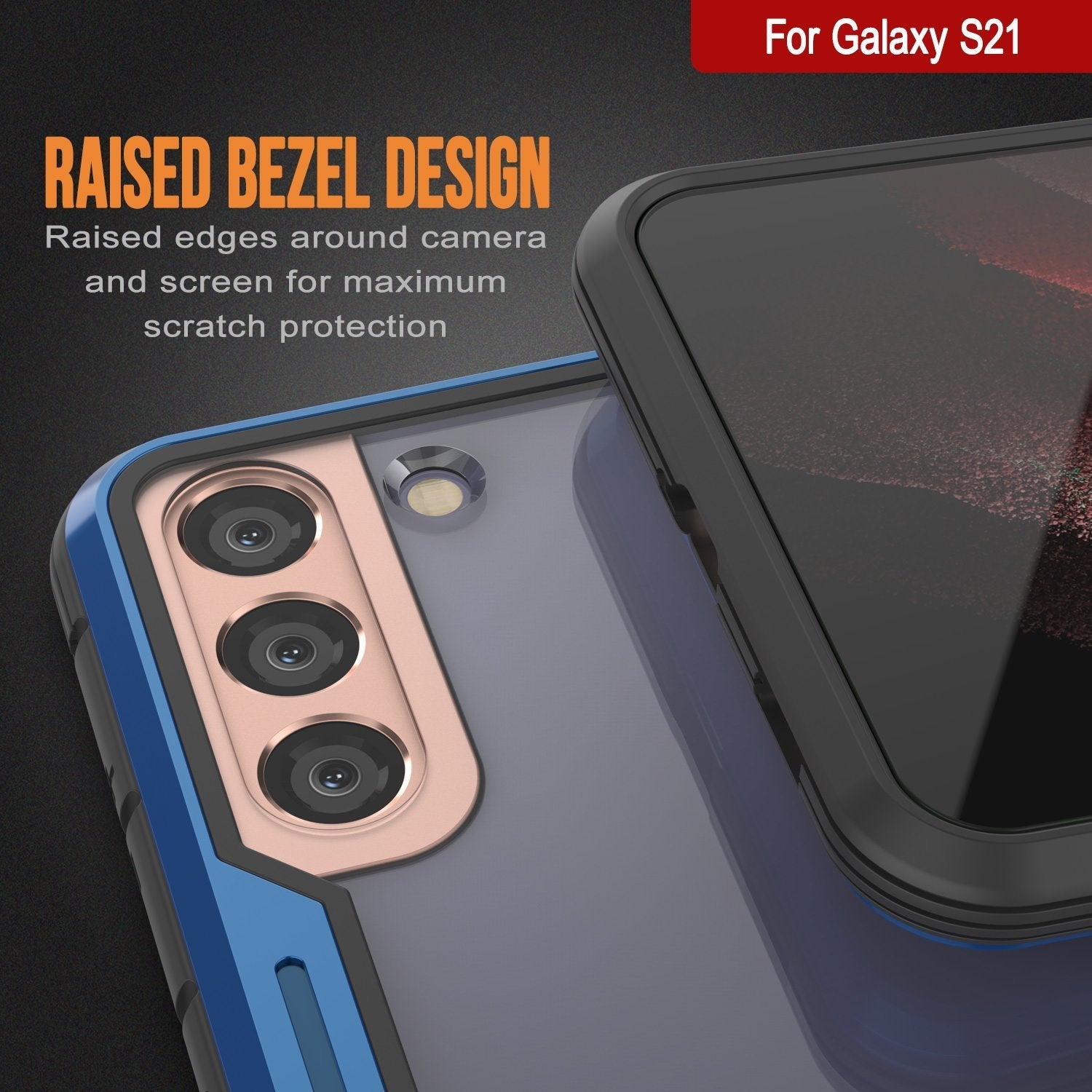 Capa protetora Punkcase S21 Ravenger de Grau Militar Multicamadas [Azul]