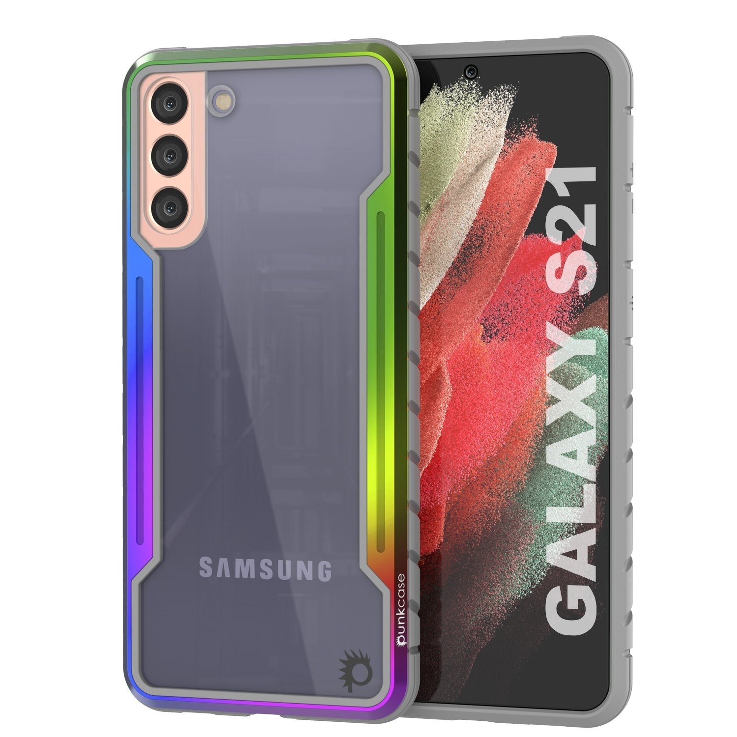 Capa protectora Punkcase S21 Ravenger de grau militar com múltiplas camadas [Arco-íris]