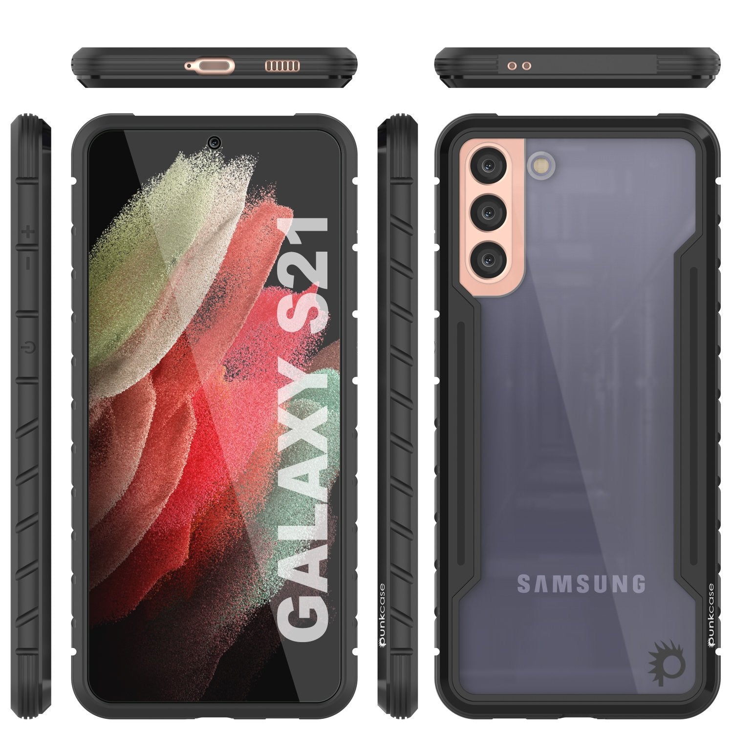 Capa Punkcase S21 Ravenger Protetora de Grau Militar de Múltiplas Camadas [Preto]